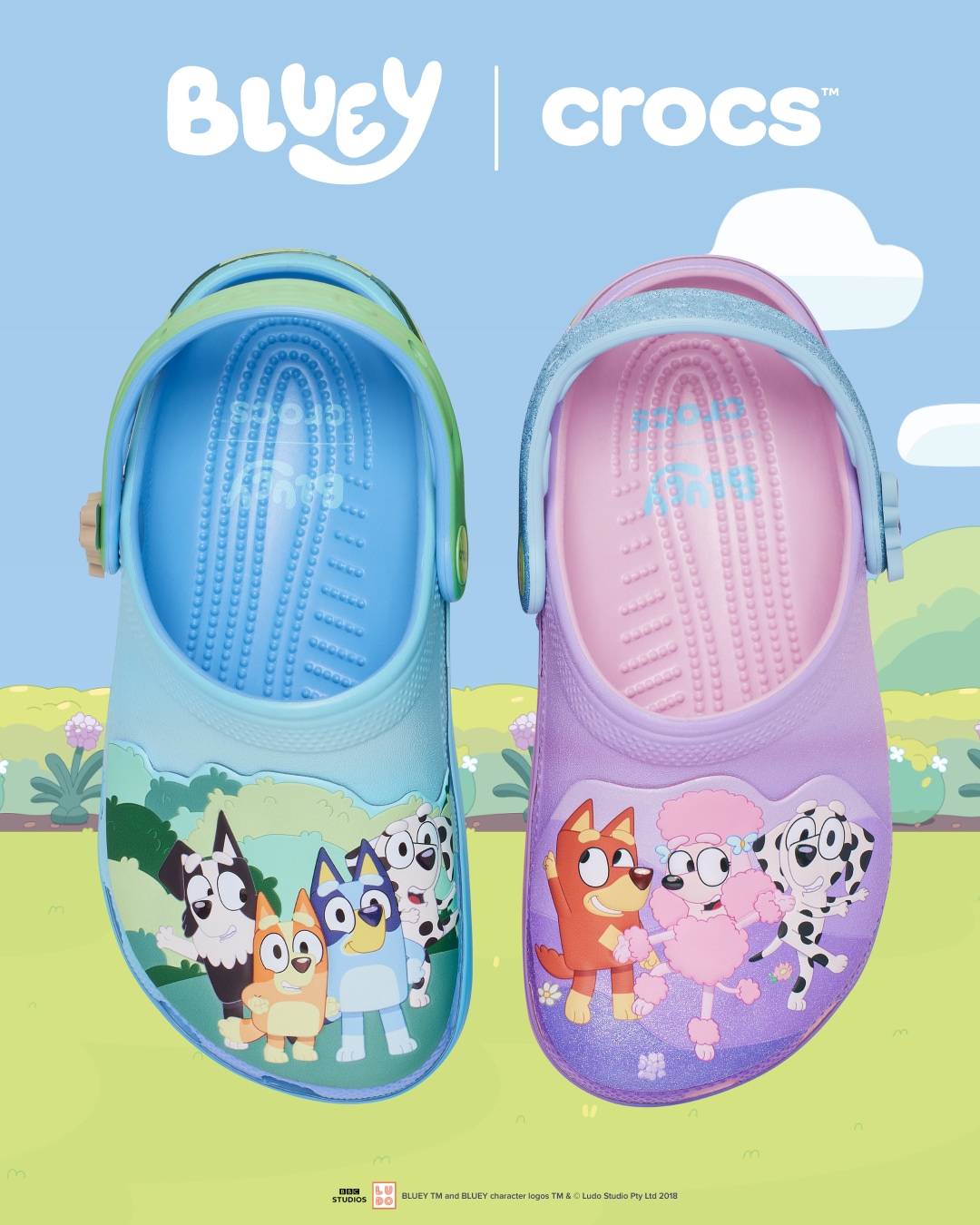 Crocs Clog »Bluey Multi Classic«  Sommerschuh, Hausschuh, Strandschuh mit süßen Tiermotiven