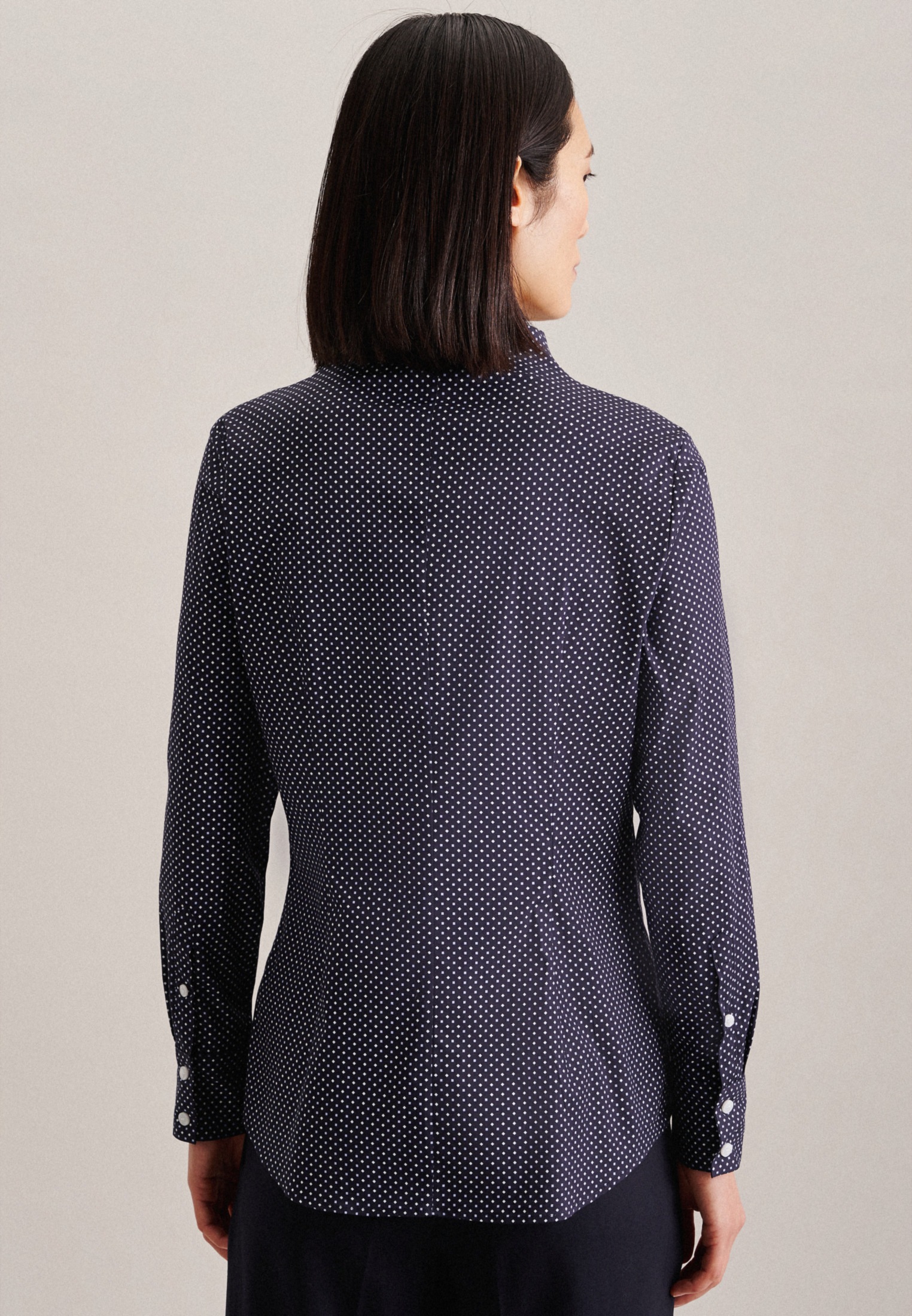 seidensticker Klassische Bluse »Schwarze Rose«, Langarm Kragen Druck