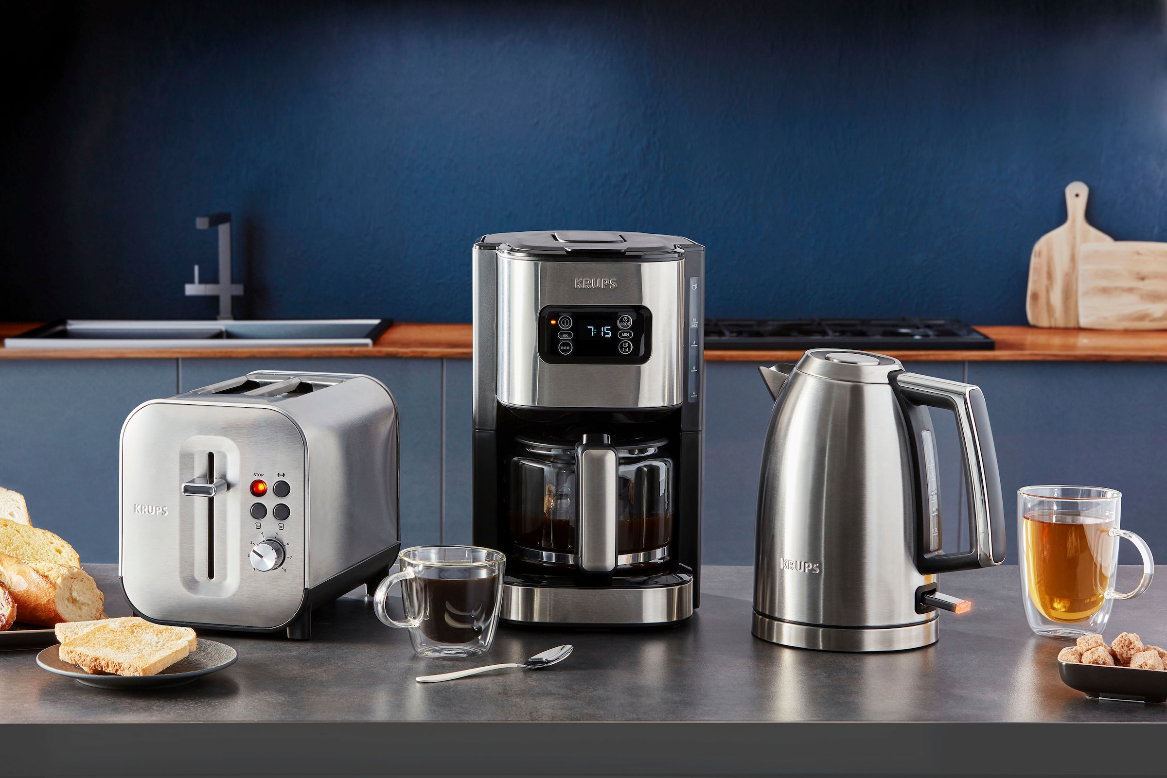 Krups Wasserkocher »BW552D Excellence«, 1,7 l, 2400 W, Auto Shut-Off, 360° drehbarer Sockel, Wasserstand am Griff
