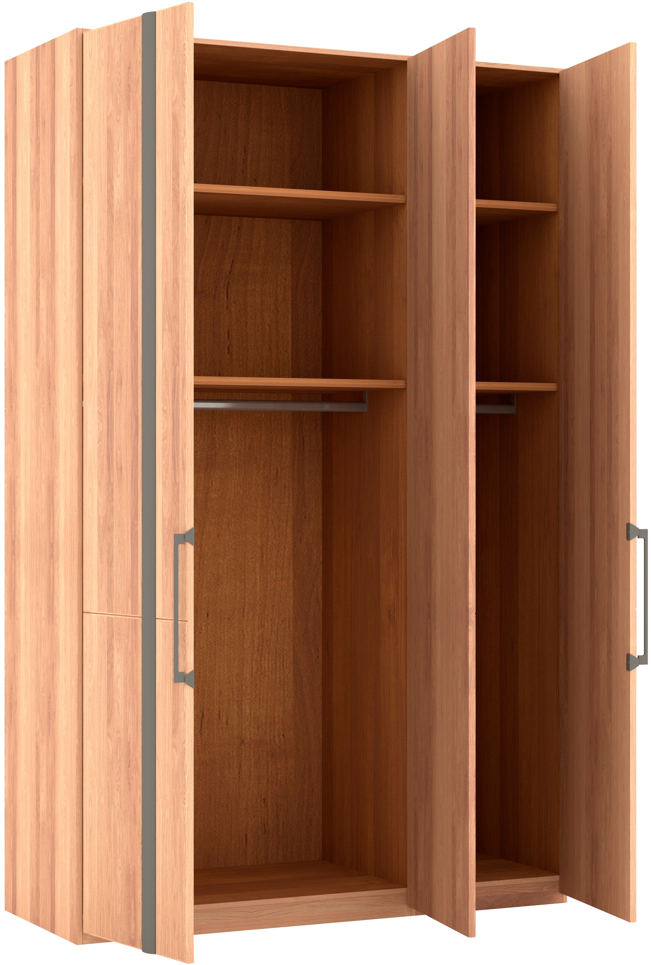 Musterring Drehtürenschrank »Sorrent, Kleiderschrank, teilmassiv Eiche«, (mit Türdämpfern, in 5 Breiten & 2 Höhen, extra Böden, MADE IN GERMANY), Türen in Eiche massiv mit Absetzung in Schiefer, verschiedene Maße