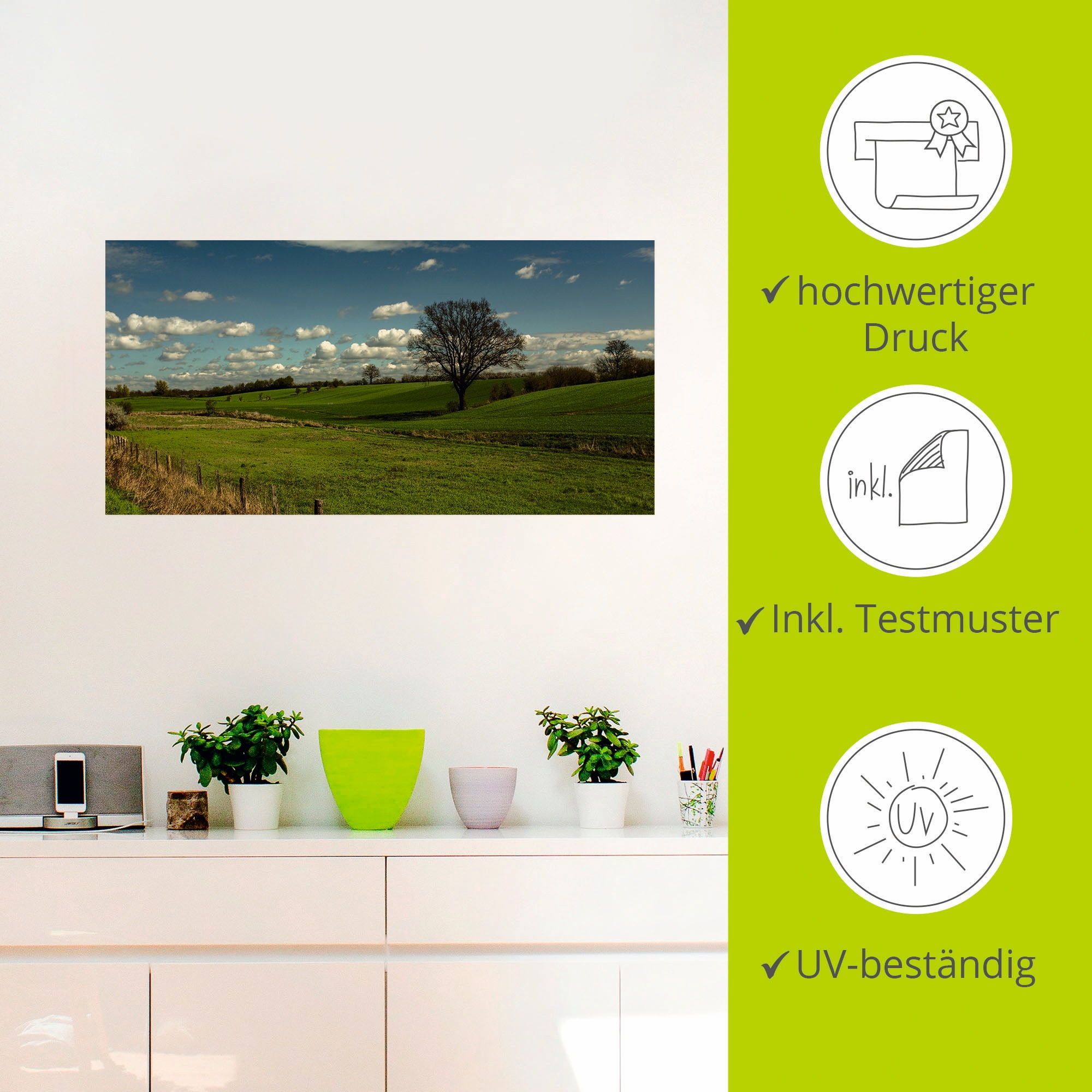 Artland Wandbild »Natur pur«, Felder, (1 St.), als Leinwandbild, Wandaufkleber in verschied. Größen