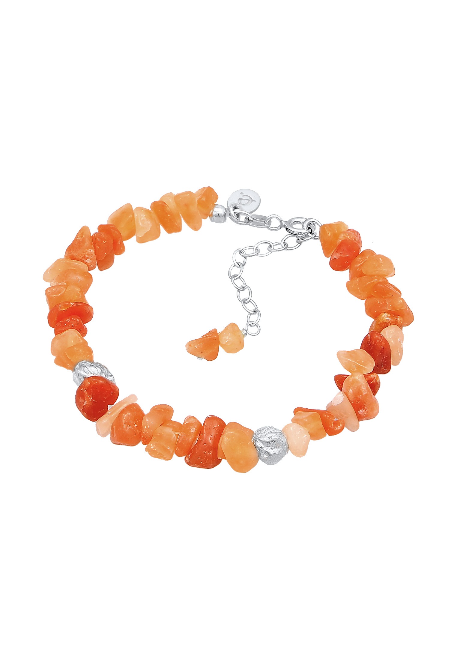 Elli Premium Armkette »Armband Aventurin Braun Kiesel Steine Bead 925 Silber«