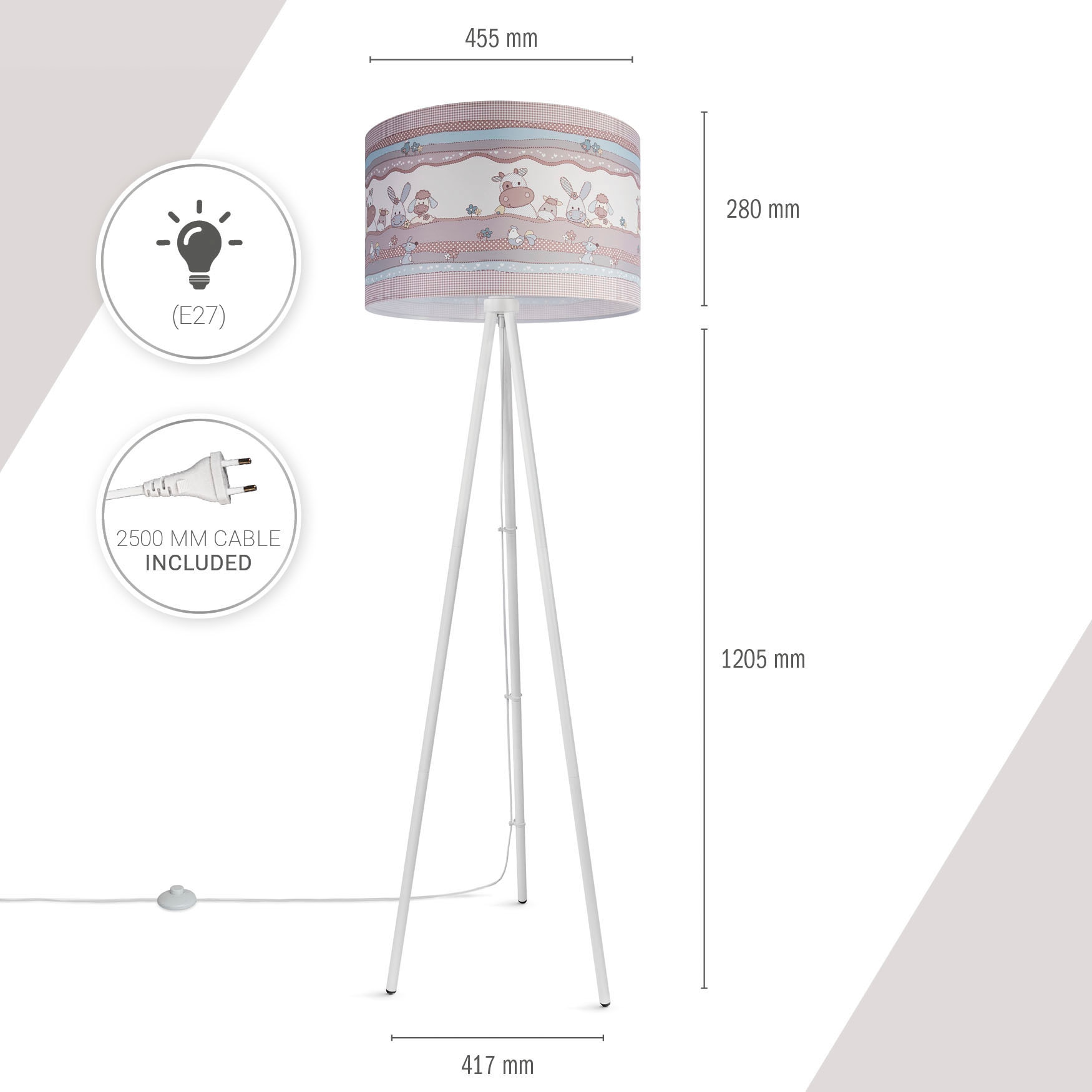 Paco Home Stehlampe »Trina Cosmo«, Leuchtmittel E27 | ohne Leuchtmittel, Kinderlampe Stehlampe LED Kinderzimmer, Tier-Motiv, verspielt, E27