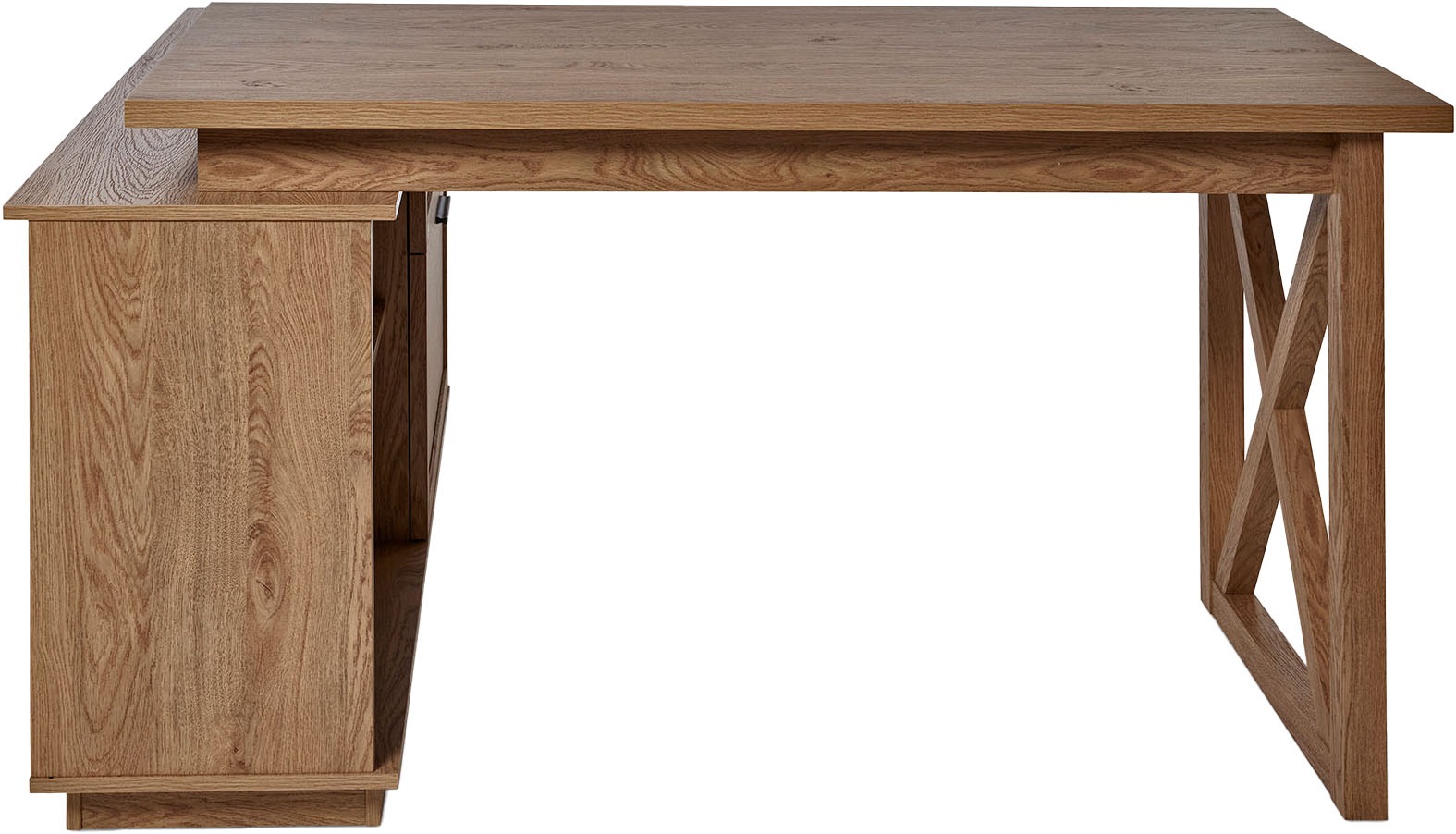 Jahnke Eckschreibtisch »CHALET D 155 E«, (1 St.), im Landhausstil, wechselseitig montierbar