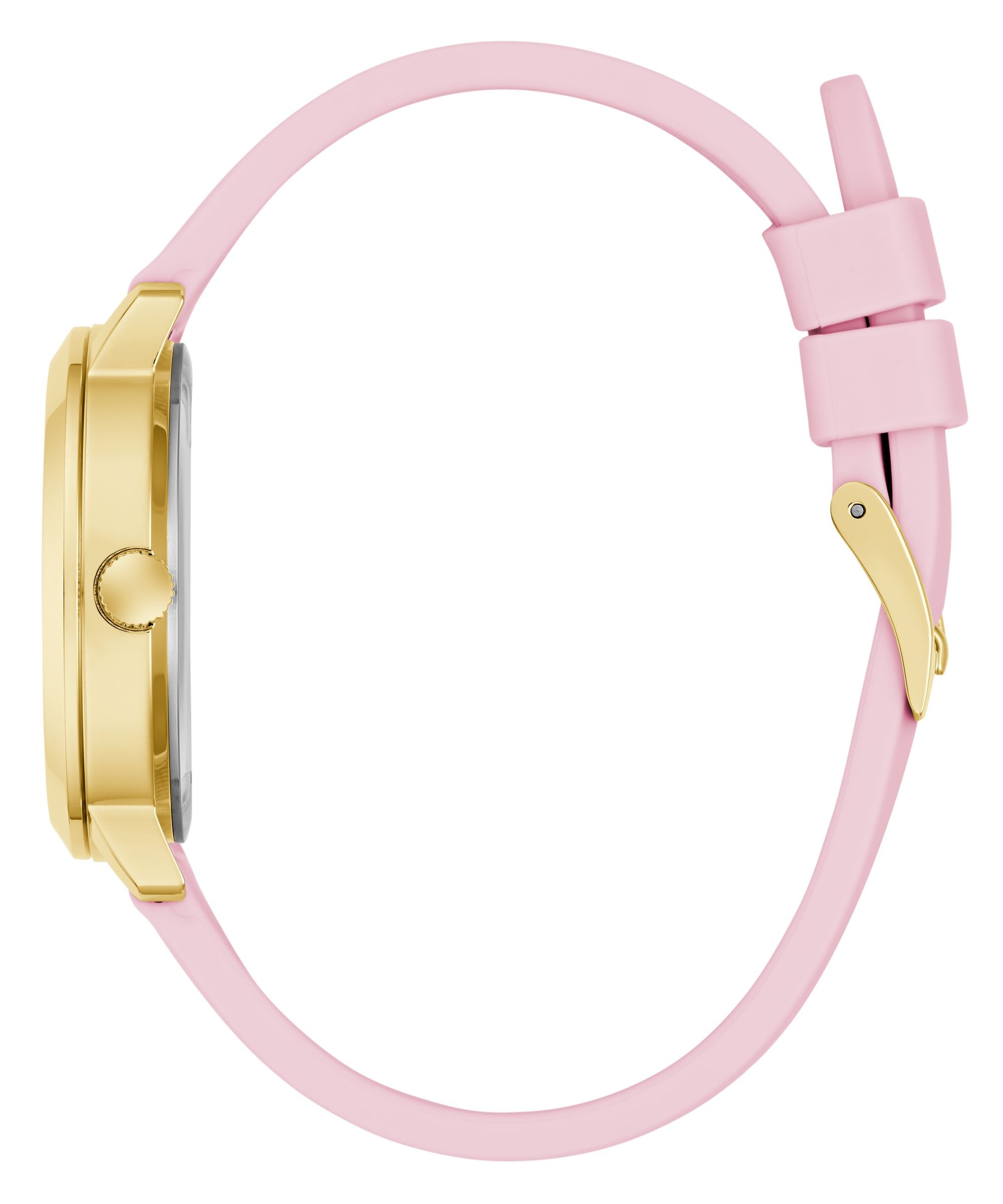Guess Quarzuhr »DEVOTION« Armbanduhr, Damenuhr, Silikonarmband, analog