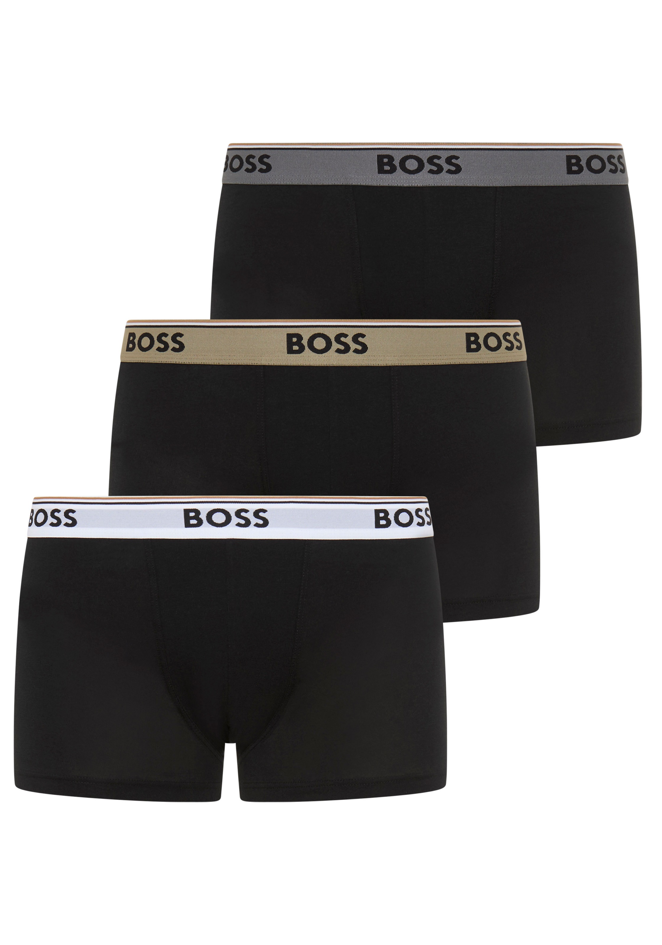 BOSS Trunk Packung, 3 Stk. aus Stretch-Baumwolle mit Logo-Bund, mittlere Bundhöhe
