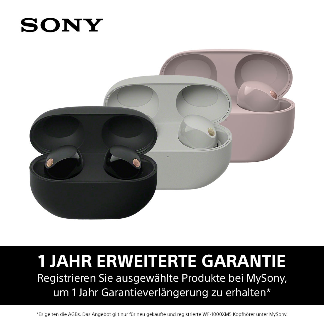 Sony wireless In-Ear-Kopfhörer »WF-1000XM5«, Bluetooth-A2DP Bluetooth-AVRCP Bluetooth-HFP-HSP, Noise-Cancelling-True Wireless-integrierte Steuerung für Anrufe und Musik