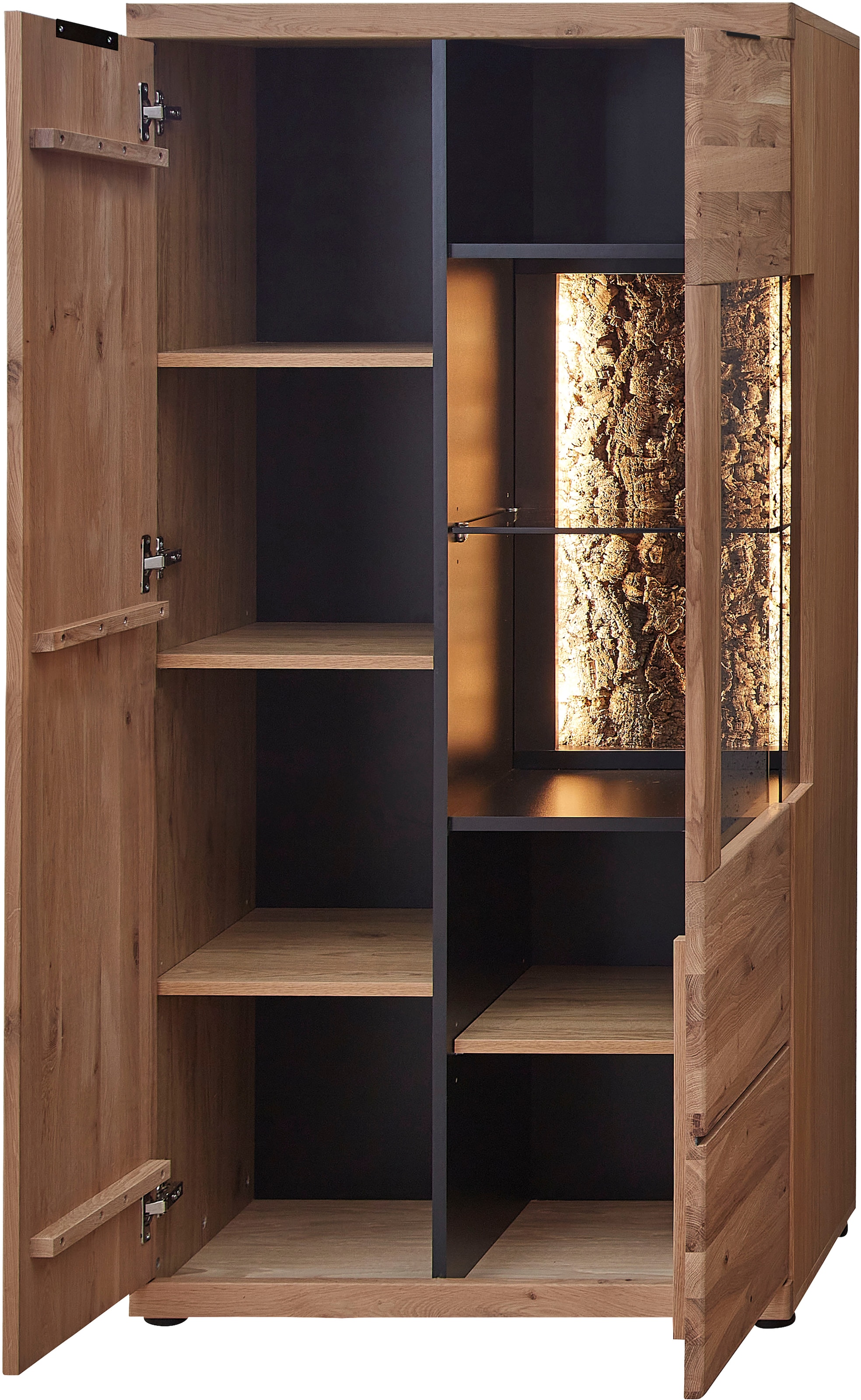 Innostyle Vitrine »Donna Vitrine, 75x148x42 (BxHxT)« 1 Stk. tlg. Beleuchtung bestellbar, 2 türig, Softclose, Echtkork Absetzung