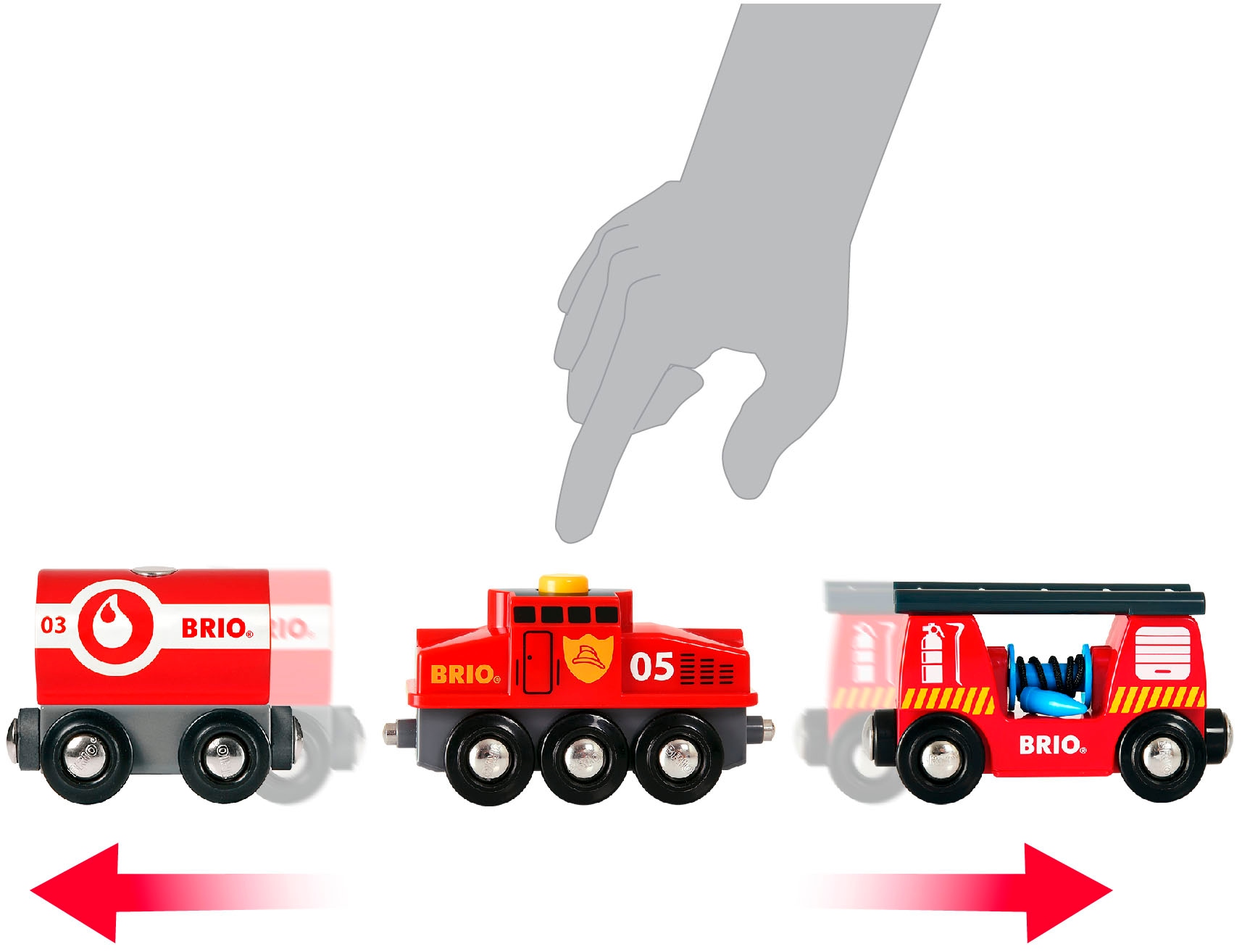 BRIO® Spielzeug-Zug »BRIO World - Feuerwehr-Löschzug«