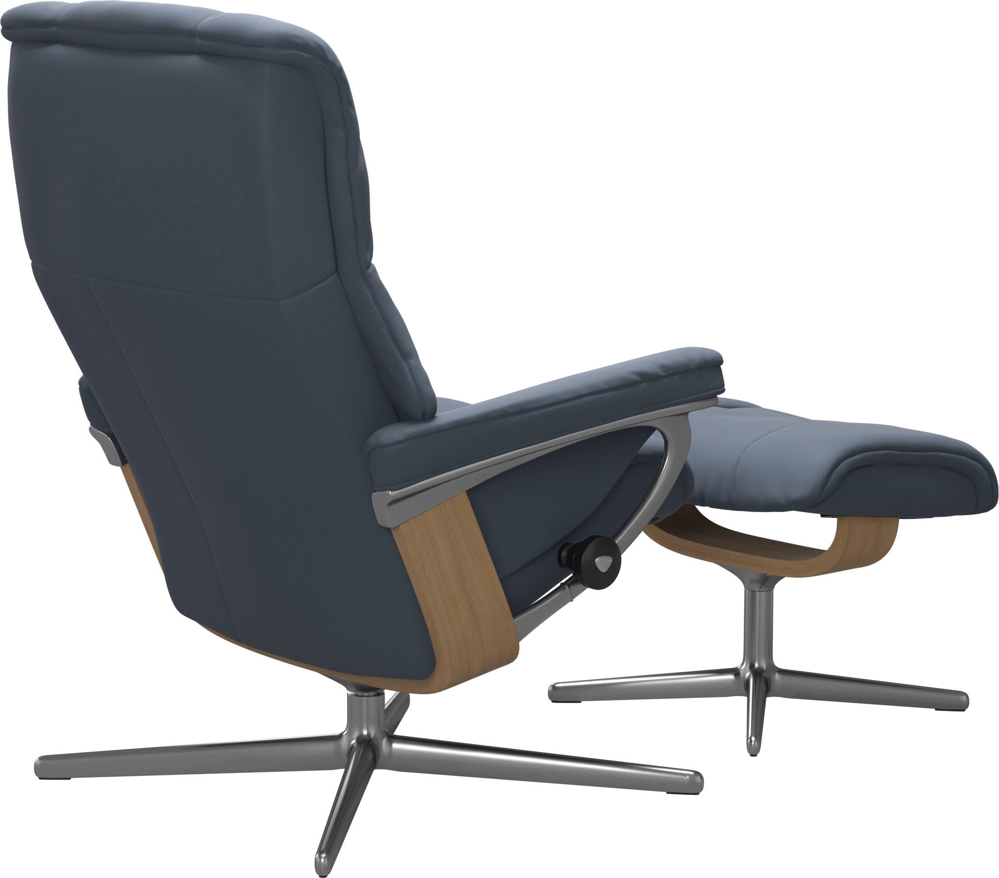 Stressless® Relaxsessel »Mayfair«, (Set, Relaxsessel mit Hocker), mit Hocker, mit Cross Base, Größe S, M & L, Holzakzent Eiche