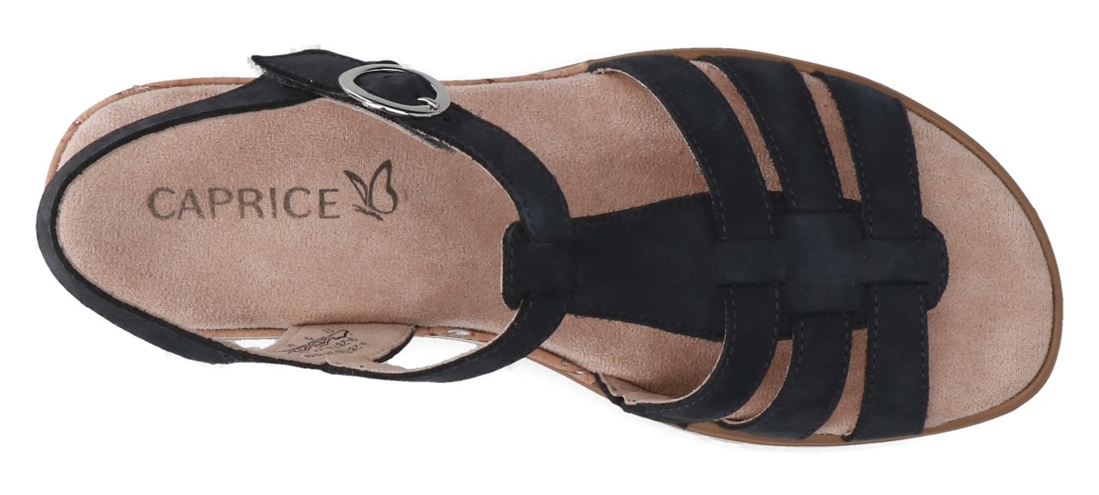 Caprice Keilsandalette, Riemchensandale, Bequemschuh, Sommerschuh mit Zierschnalle