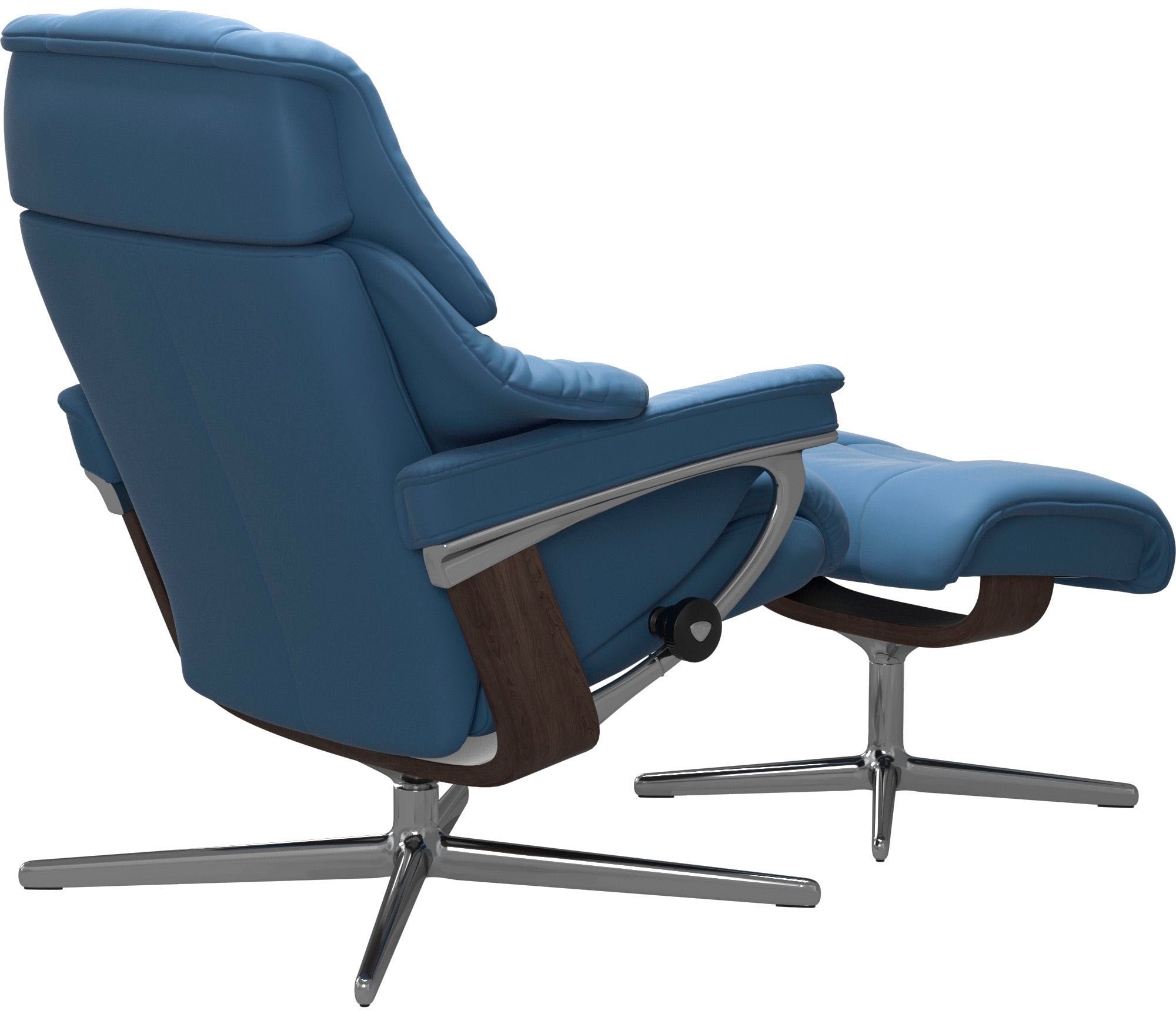 Stressless® Relaxsessel »Reno« Set, Relaxsessel mit Hocker,  mit Hocker, mit Cross Base, Größe S, M & L, Holzakzent Wenge