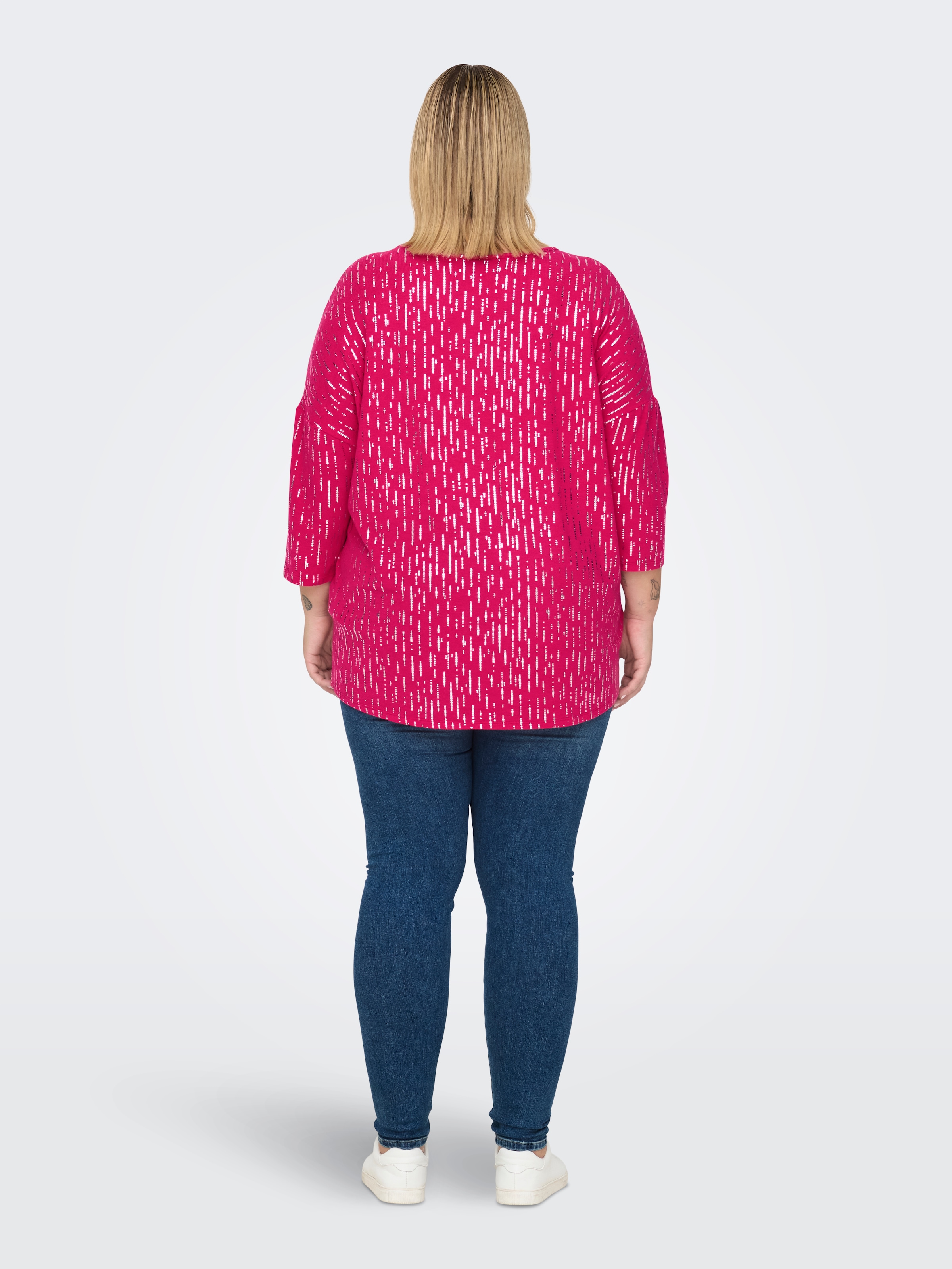 ONLY CARMAKOMA Rundhalsshirt »CARFOILA 3/4 O-NECK TOP JRS BF«