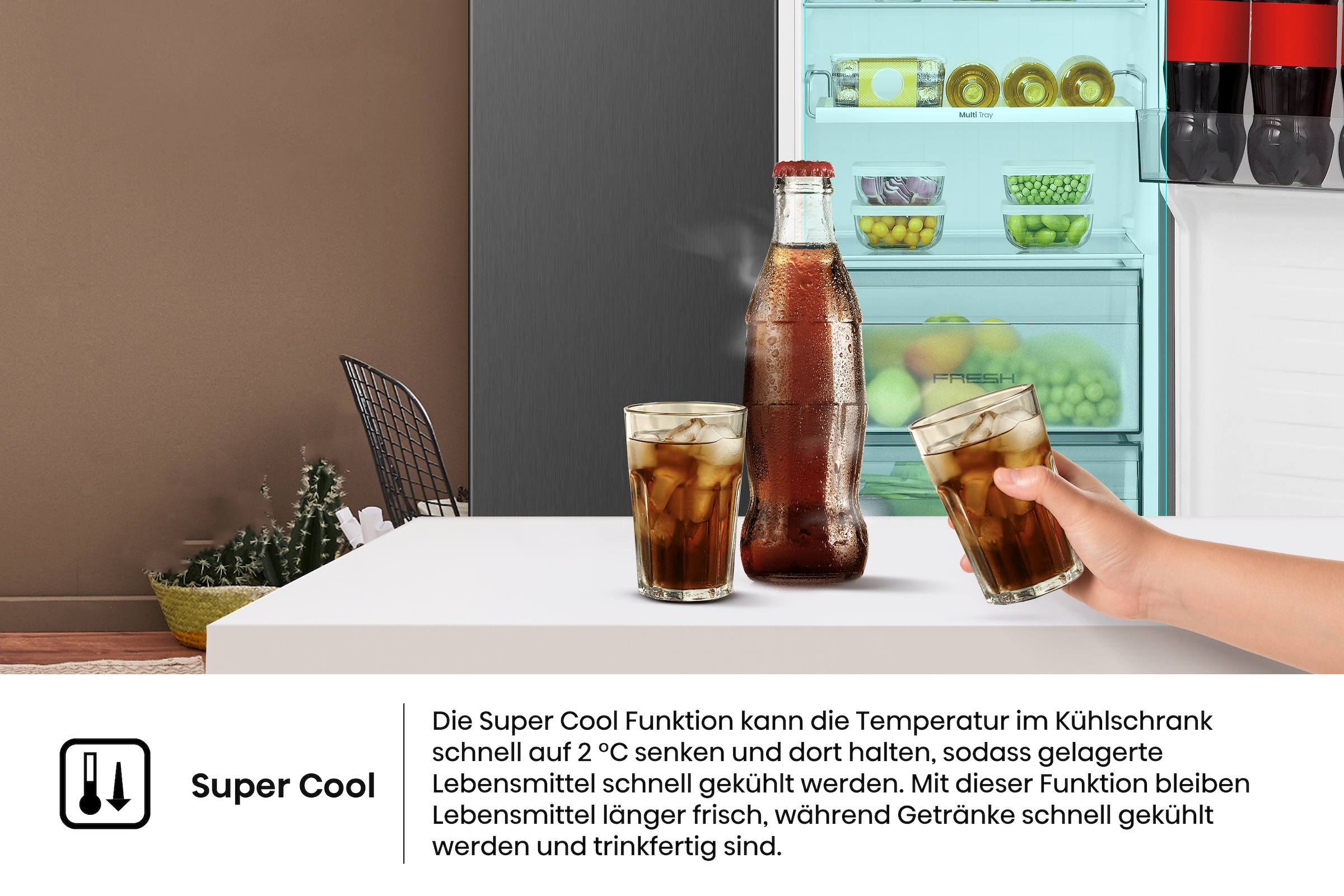 Hisense Side-by-Side »MS91558FC« 178,6 cm hoch 91,1 cm breit MultiAirFlow-System