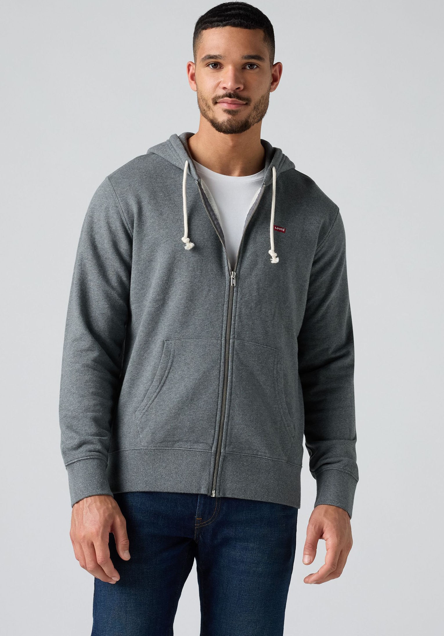 Levi's® Kapuzensweatjacke »NEW ORIGINAL ZIP UP« mit Logo-Stickerei und Kängurutasche