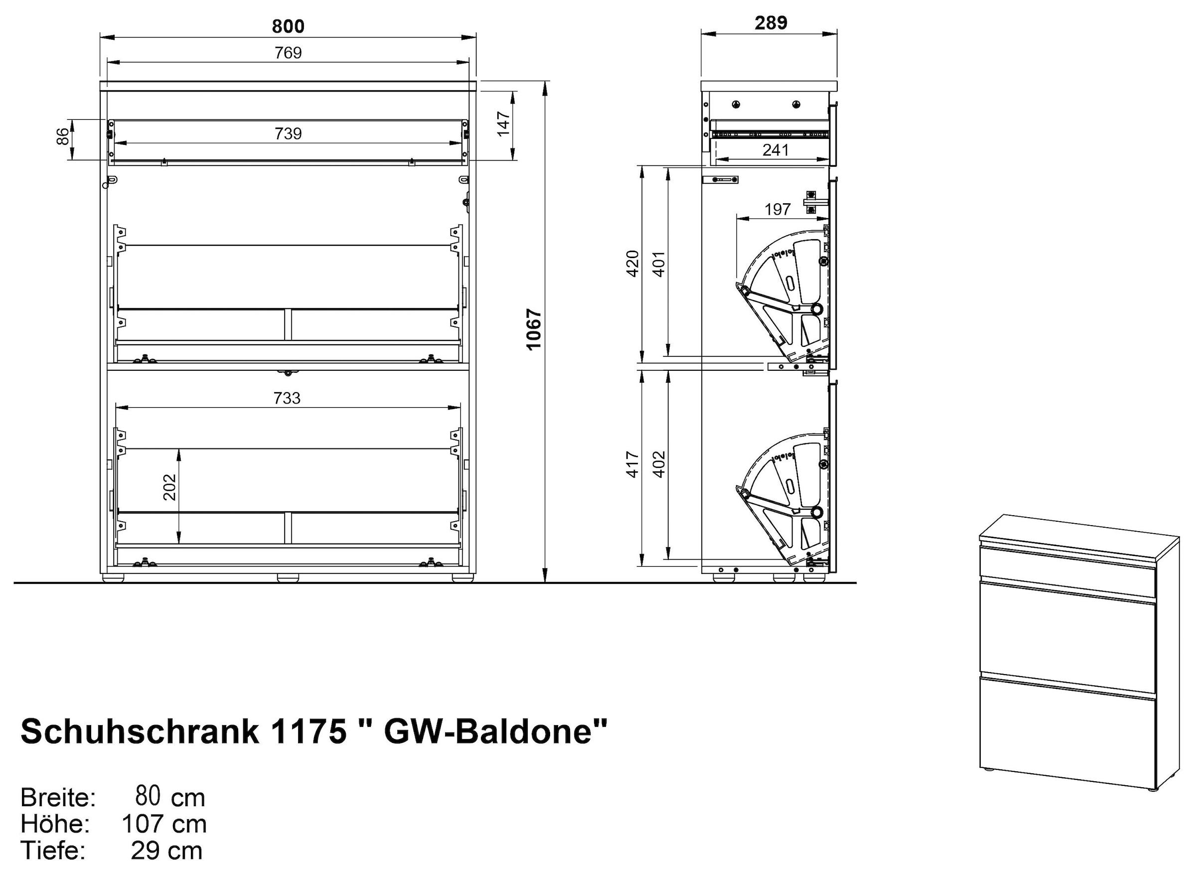 GERMANIA Schuhschrank »GW-Baldone« 1 Stk. tlg. Platz für bis zu 12 Paar Schuhe