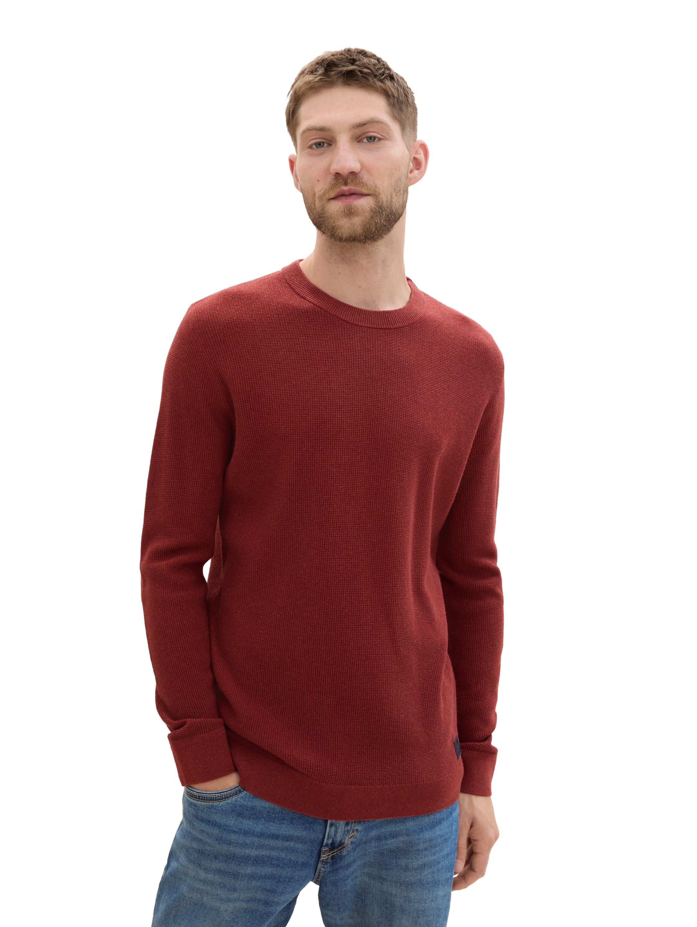 TOM TAILOR Rundhalspullover, mit Rundhalsausschnitt