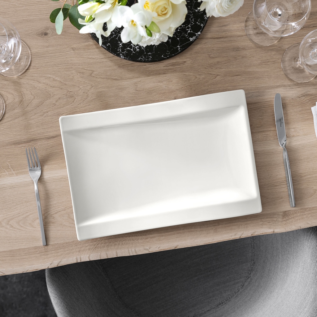 Villeroy & Boch Speiseteller »Gourmetteller NewWave 37 x 25 cm 4er Set weiß«