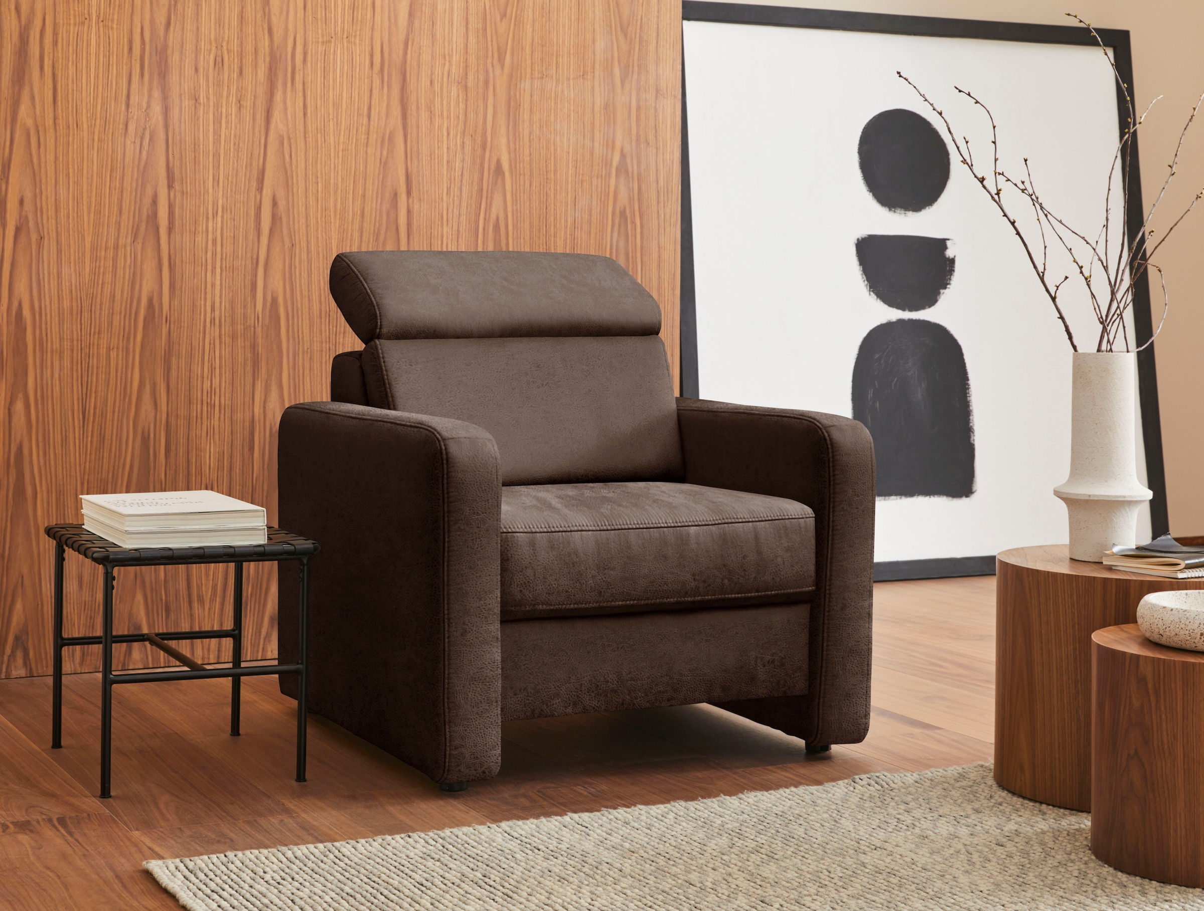 sit&more Sessel »Bologna« mit Federkern, inklusive Kopfteilverstellung