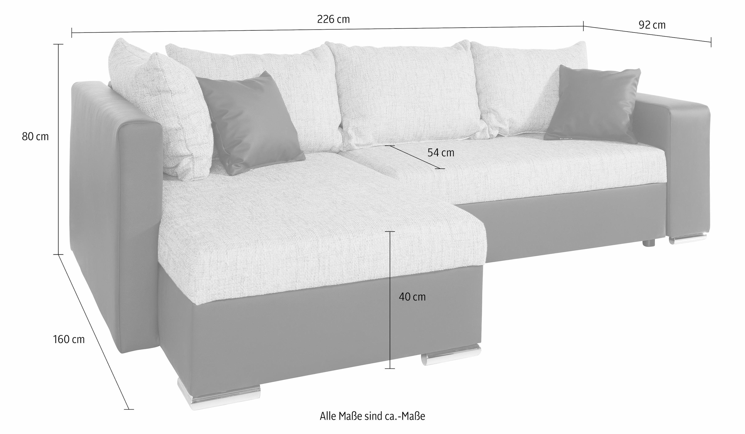 COLLECTION AB mit bei Ecksofa Federkern »John«, mit OTTO Bettfunktion, wahlweise