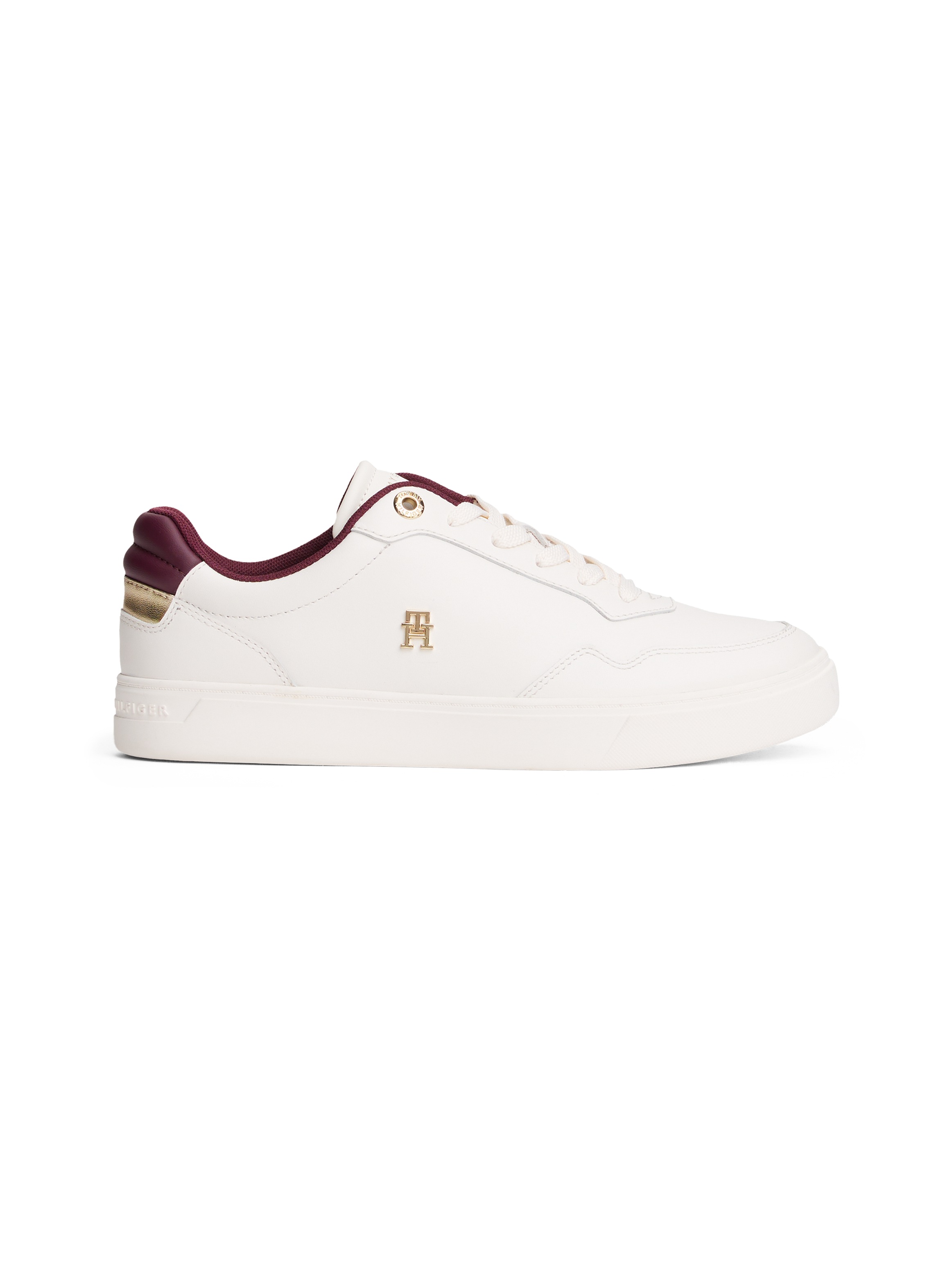Tommy Hilfiger Plateausneaker »ESSENTIAL ELEVATED COURT SNEAKER«, Freizeitschuh, Halbschuh, Schnürer mit Ziernähten und Kontrastbesatz