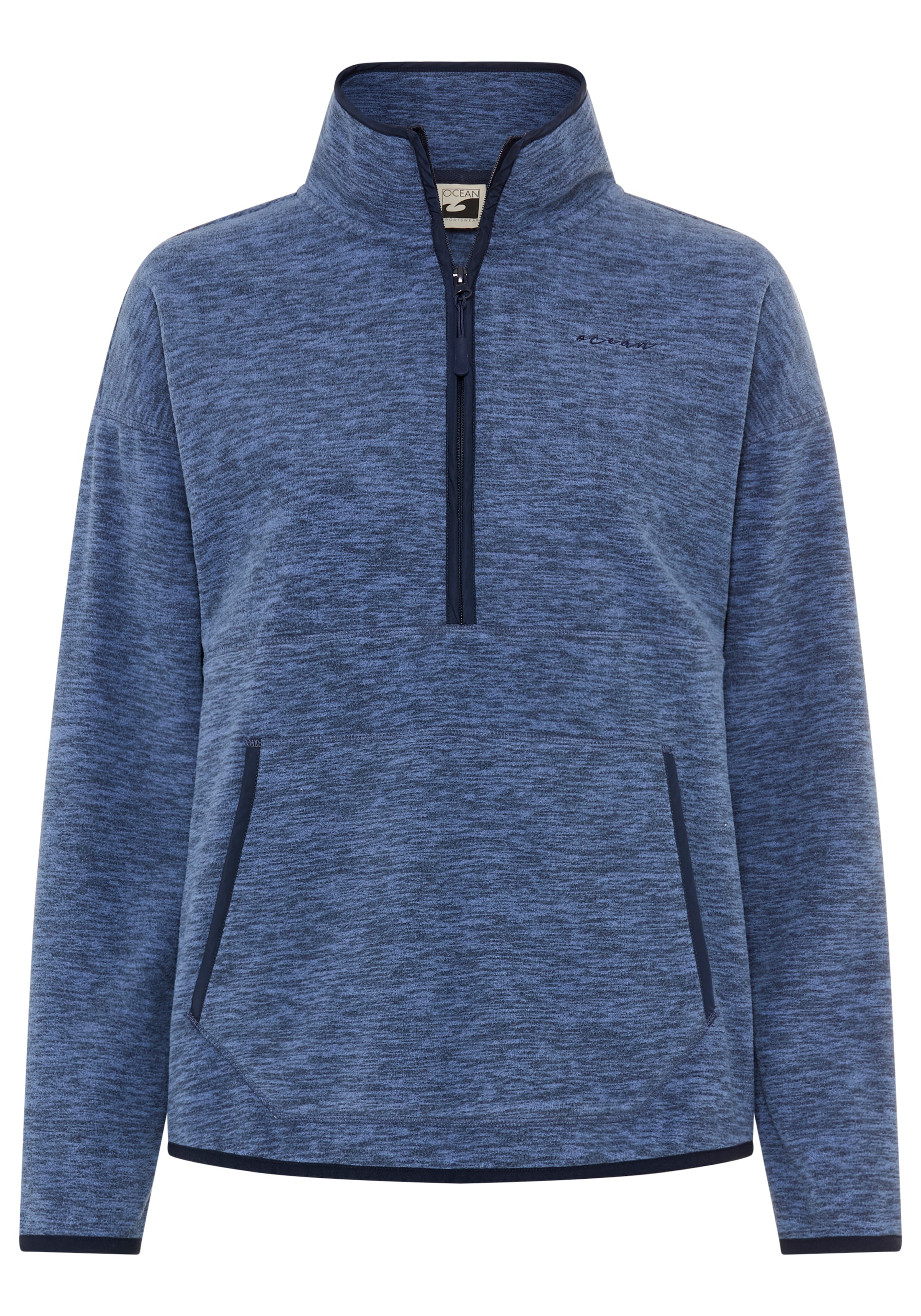 Ocean Sportswear Fleecepullover , mit Logostickerei, mit Reißverschluss, mit Kängurutasche
