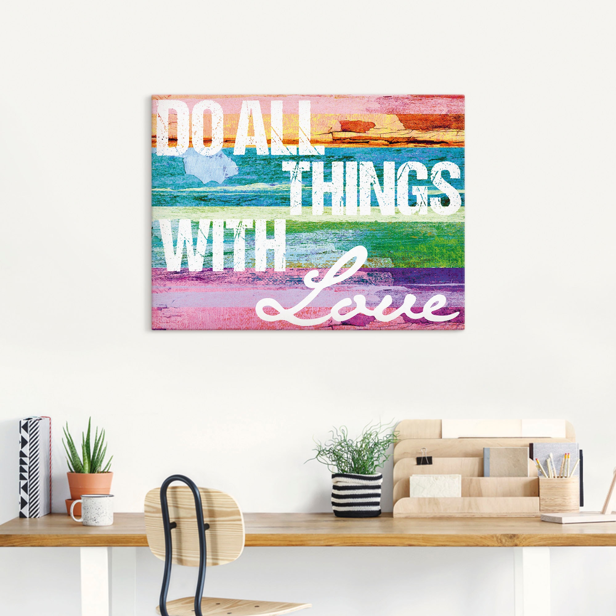 Artland Wandbild »Tu alles mit Liebe«, Sprüche & Texte, (1 St.), als