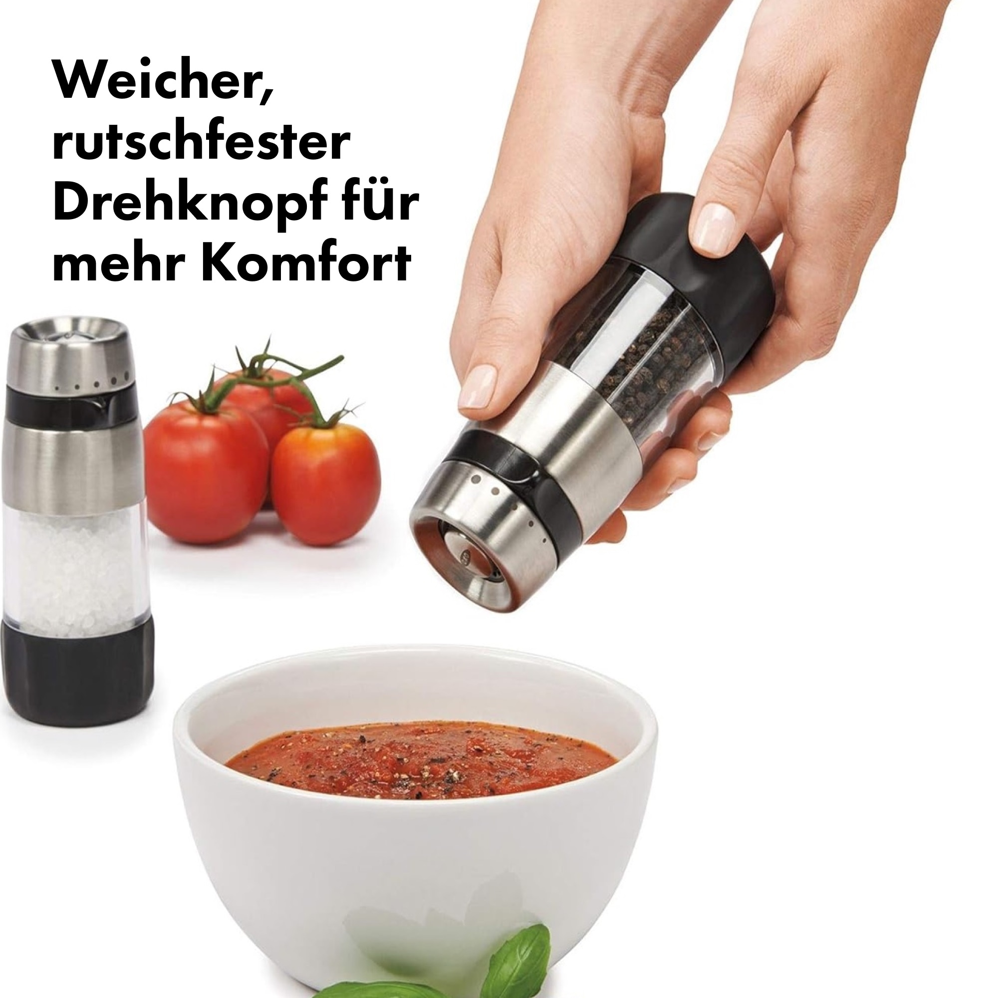 OXO Good Grips Salz-/Pfeffermühle »OXO Accent Mess- Salz und Pfeffermühlen Set« kombiniert stilvolles Design mit müheloser Funktionalität