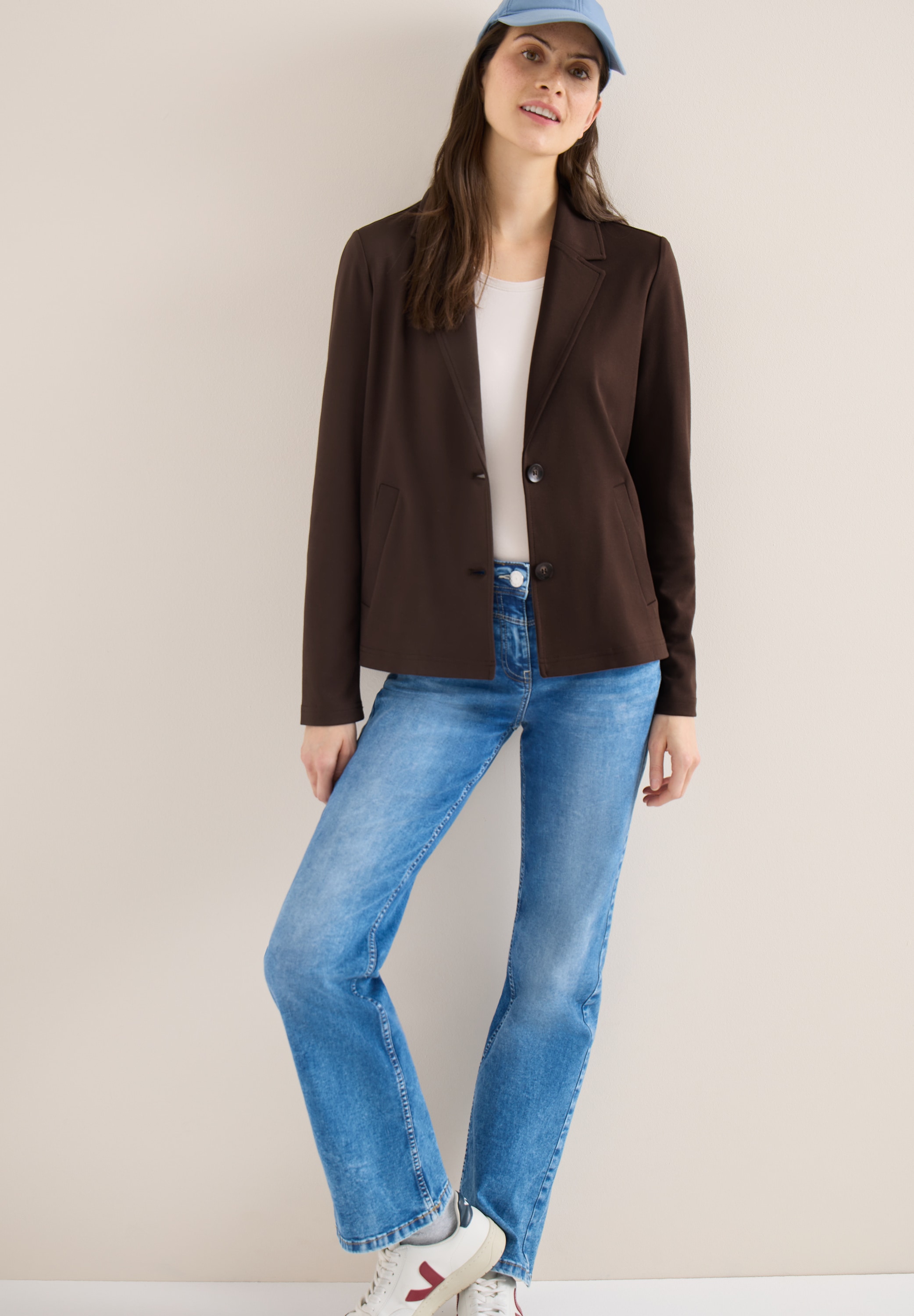 Cecil Sweatblazer mit Knopfverschluss und Viskose