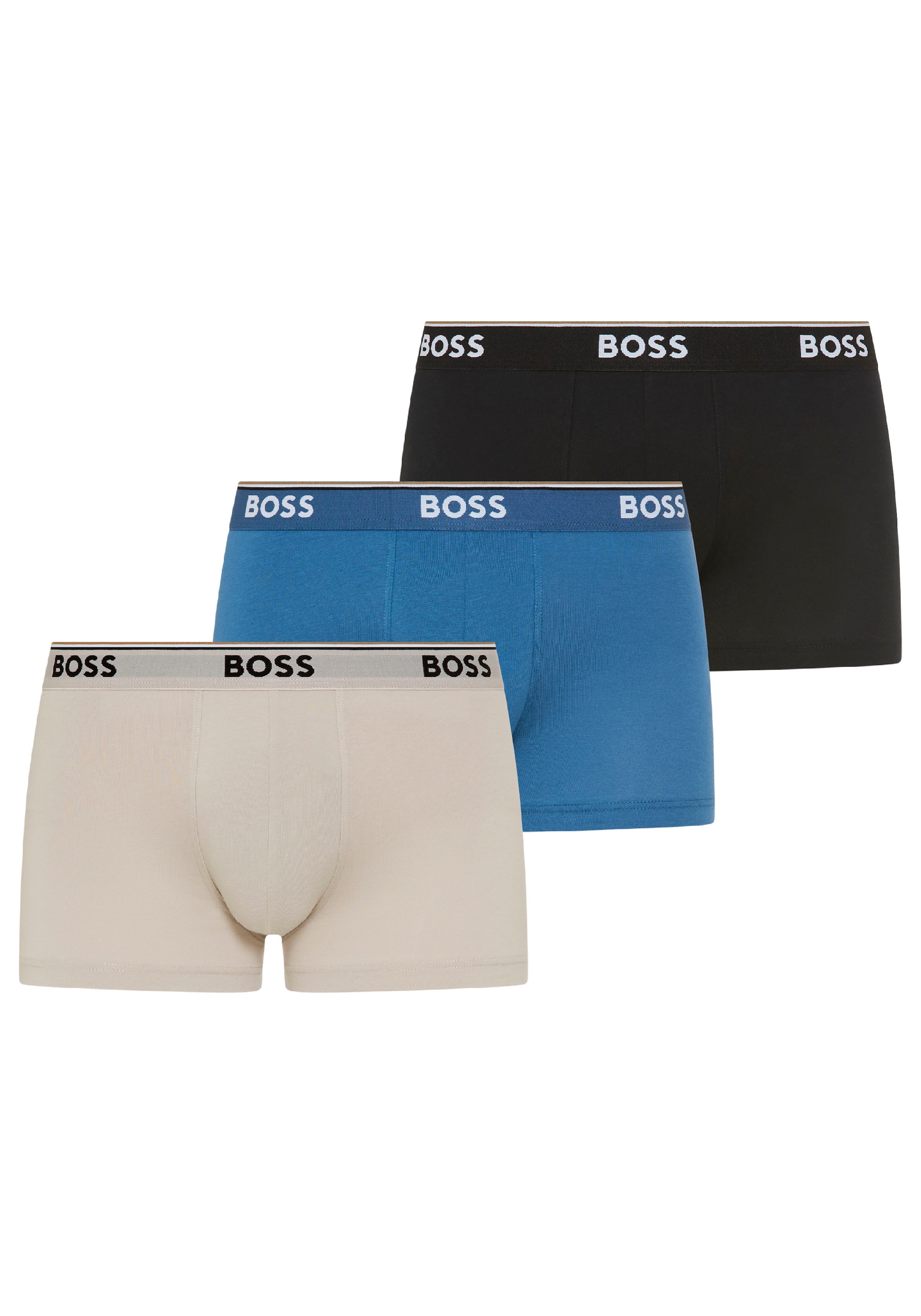 BOSS Trunk Packung, 3 Stk. aus Stretch-Baumwolle mit Logo-Bund, mittlere Bundhöhe