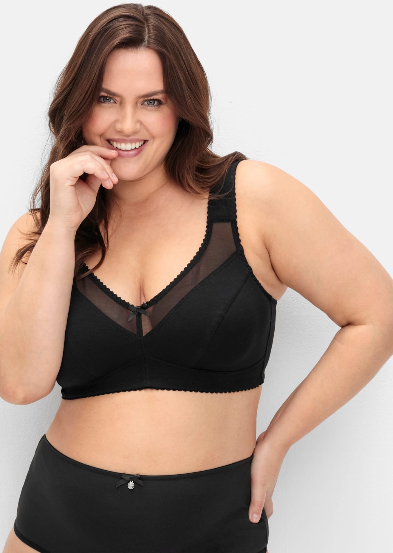 Sheego Damen Entlastungs-BH 1 Stk. tlg. in schwarz, Größe Cup F