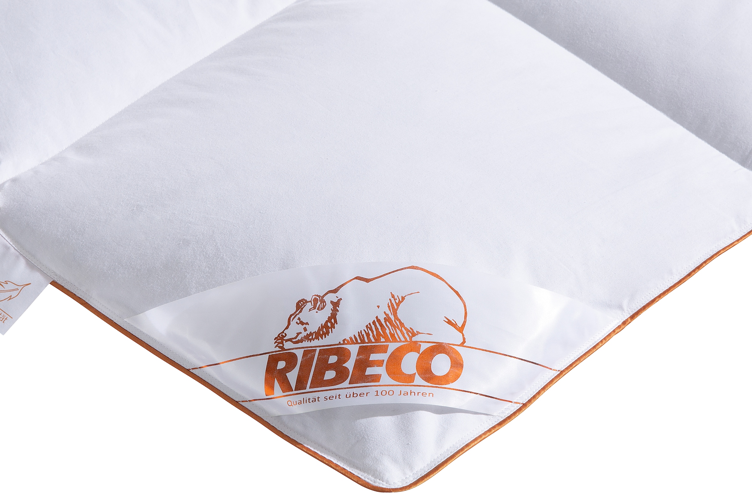 RIBECO Daunenbettdecke »Richard, Bettdecken für Sommer oder Winter, Made in Germany«, warm, Füllung 90% Daune & 10% Federn, Bezug Baumwolle, (1 St.), Bettdecke 135x200 cm, 155x220 cm und weitere Größen, Decke