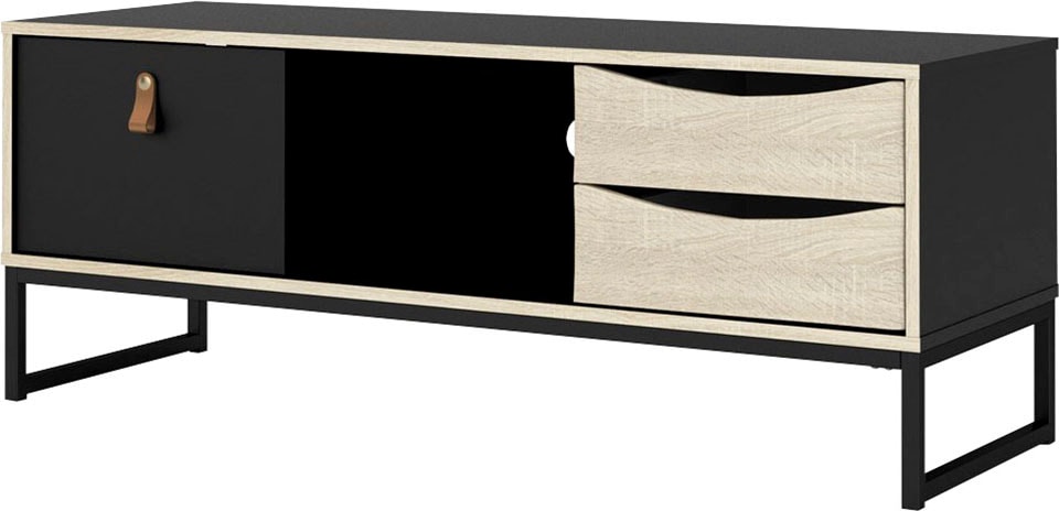 andas TV-Board »Stubbe«, TV-Kommode, Breite 117,2cm, 3 Schubkästen, 1 Ledergriff