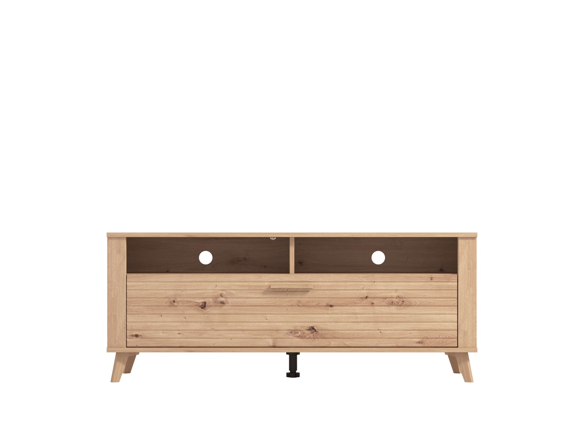 INOSIGN Lowboard »Redon, TV-Board, TV-Schrank, TV-Lowboard«, TV-Kommode, Breite 128, Klapptür in 3D Optik, Artisan Eiche