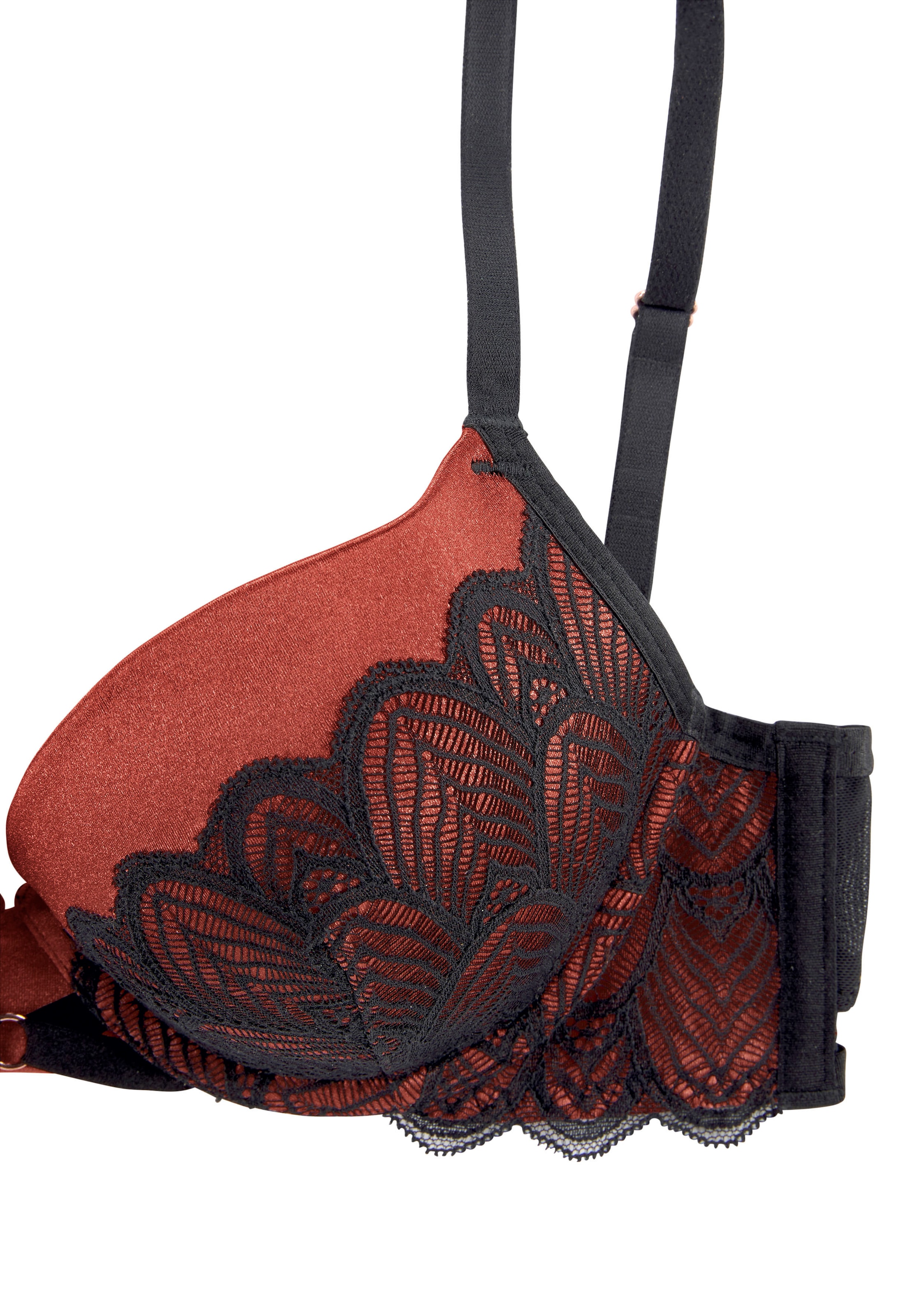 LASCANA Push-up-BH »Belinda«, Cups aus schöner Satinware mit Spitze überzogen, sexy Dessous