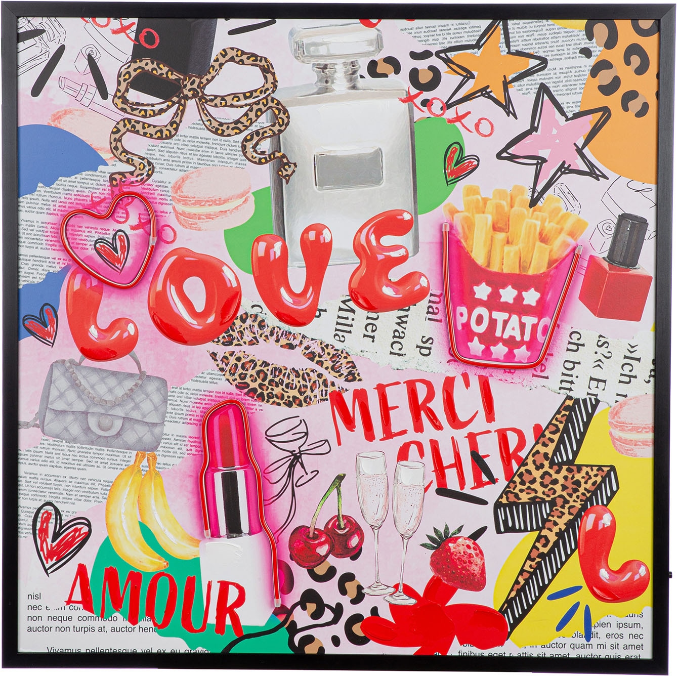 GILDE Leinwandbild »Bild quadratisch OOH LALA« Abstrakt 1 Stk. tlg.