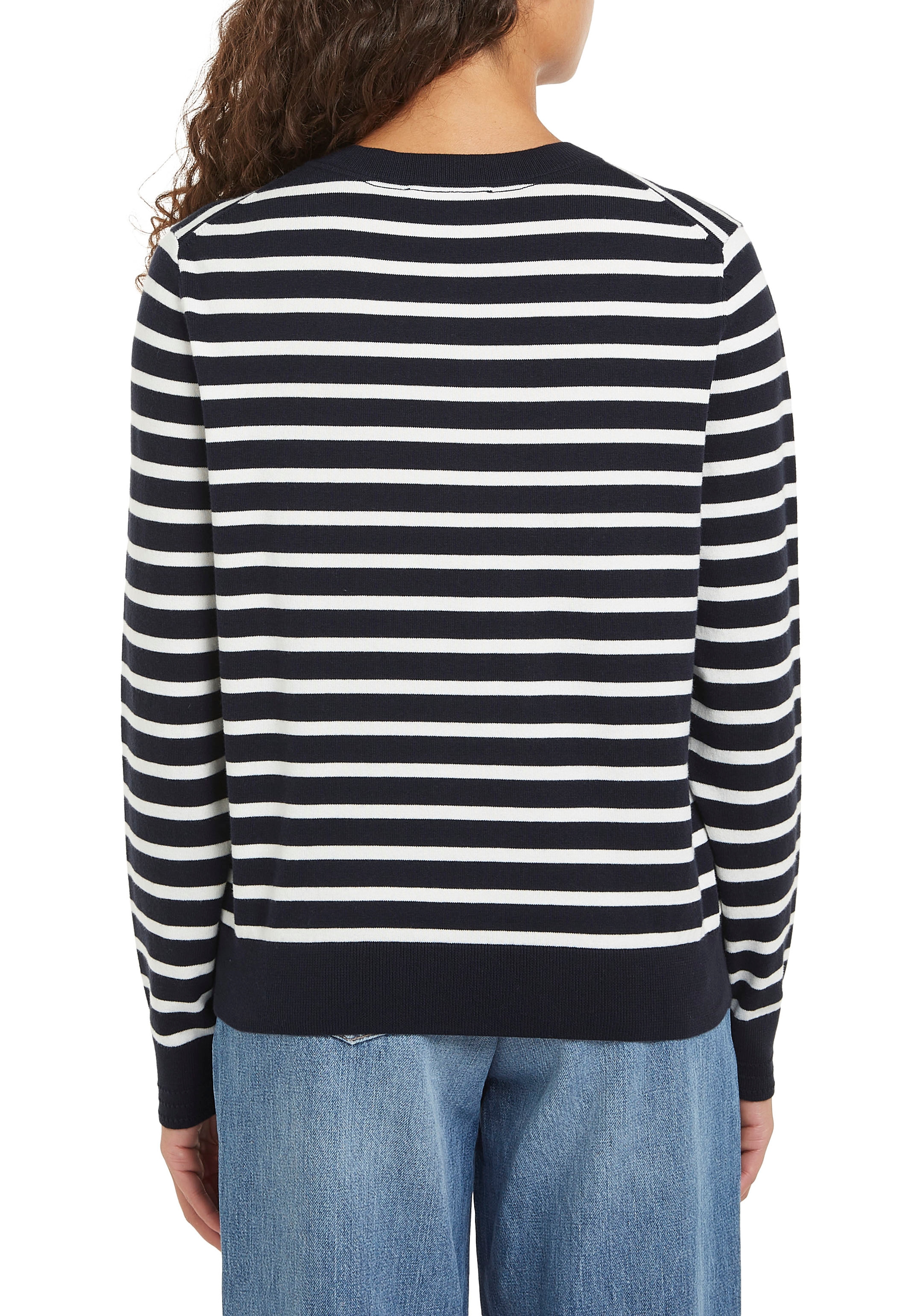 Tommy Hilfiger Cardigan »CO JERSEY STITCH CARDIGAN«, mit Logostickerei