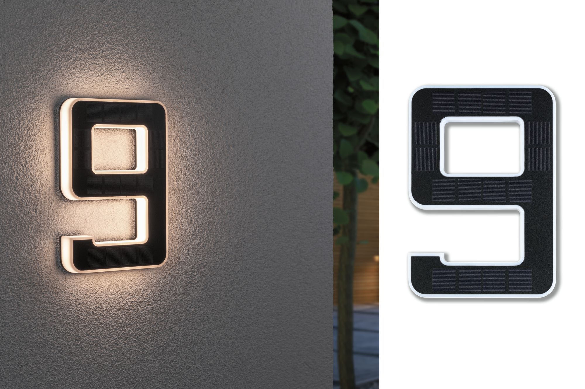 LED Außen-Wandleuchte »Solar Hausnummer«, 1 flammig, Leuchtmittel LED-Modul | LED fest...