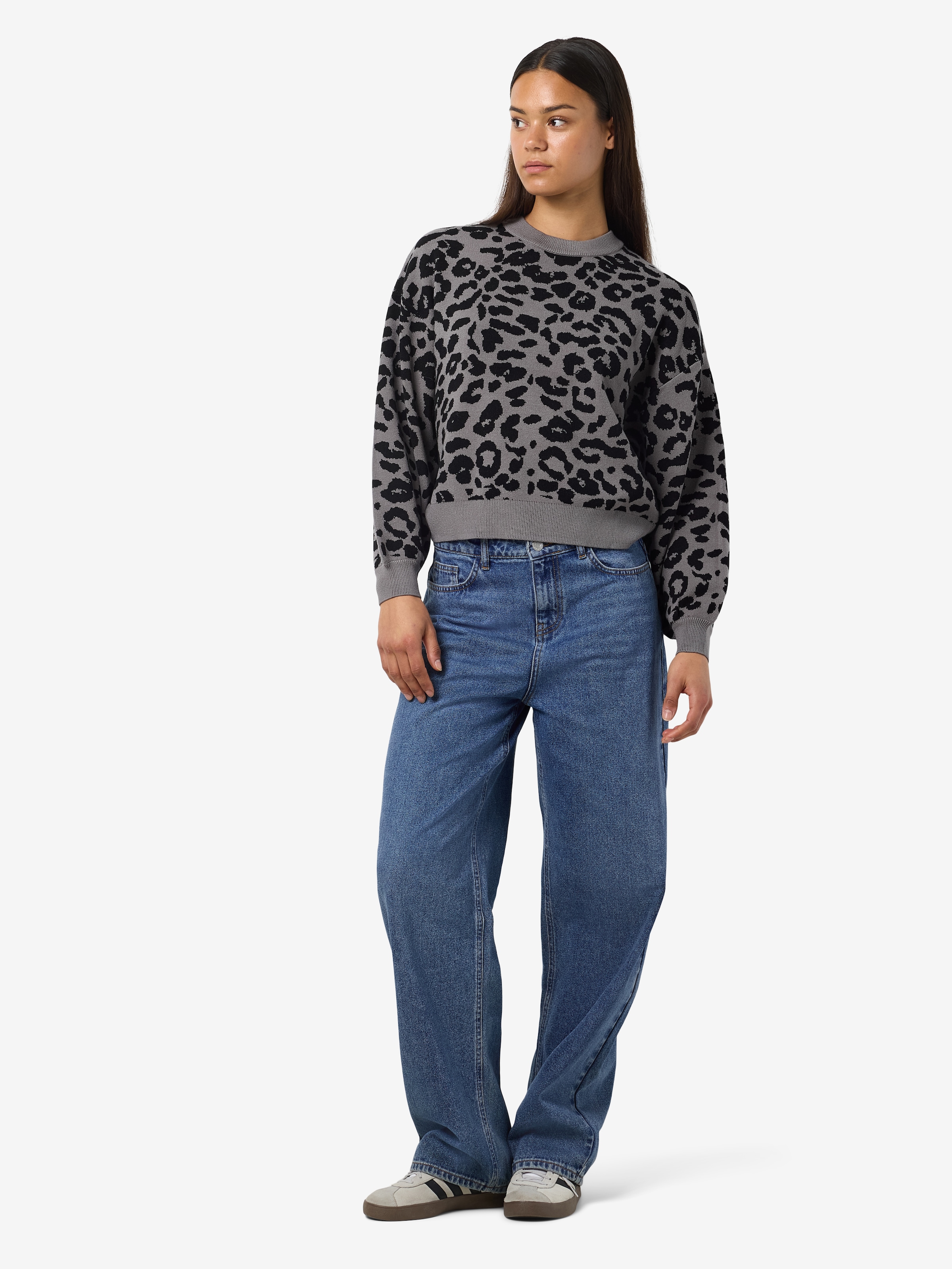 Noisy may Strickpullover »NMCHARLOTT L/S O-NECK KNIT FWD NOOS«