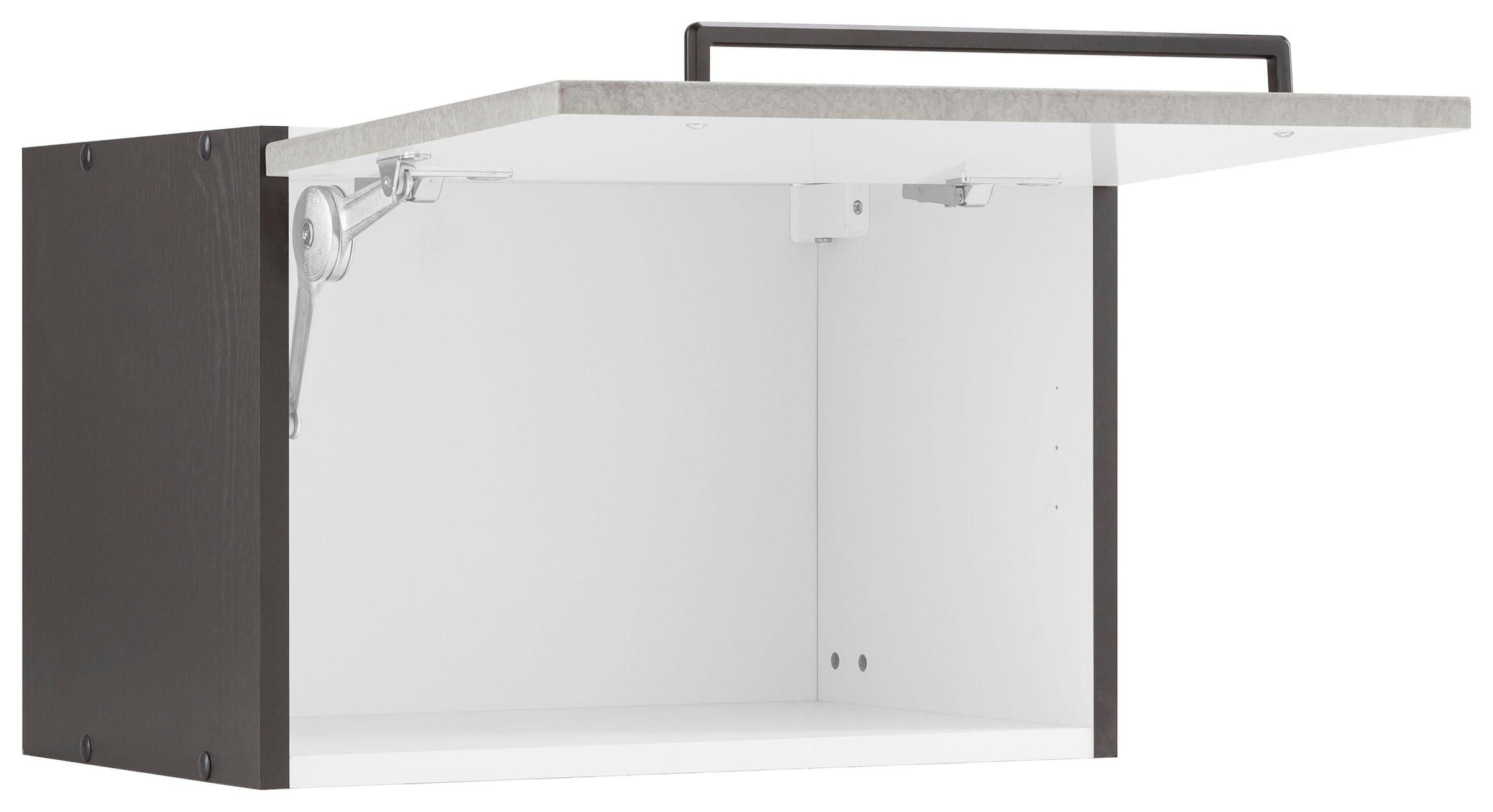 KOCHSTATION Klapphängeschrank »KS-Tulsa«, 50 cm breit, mit 1 Klappe, schwarzer Metallgriff, MDF Front