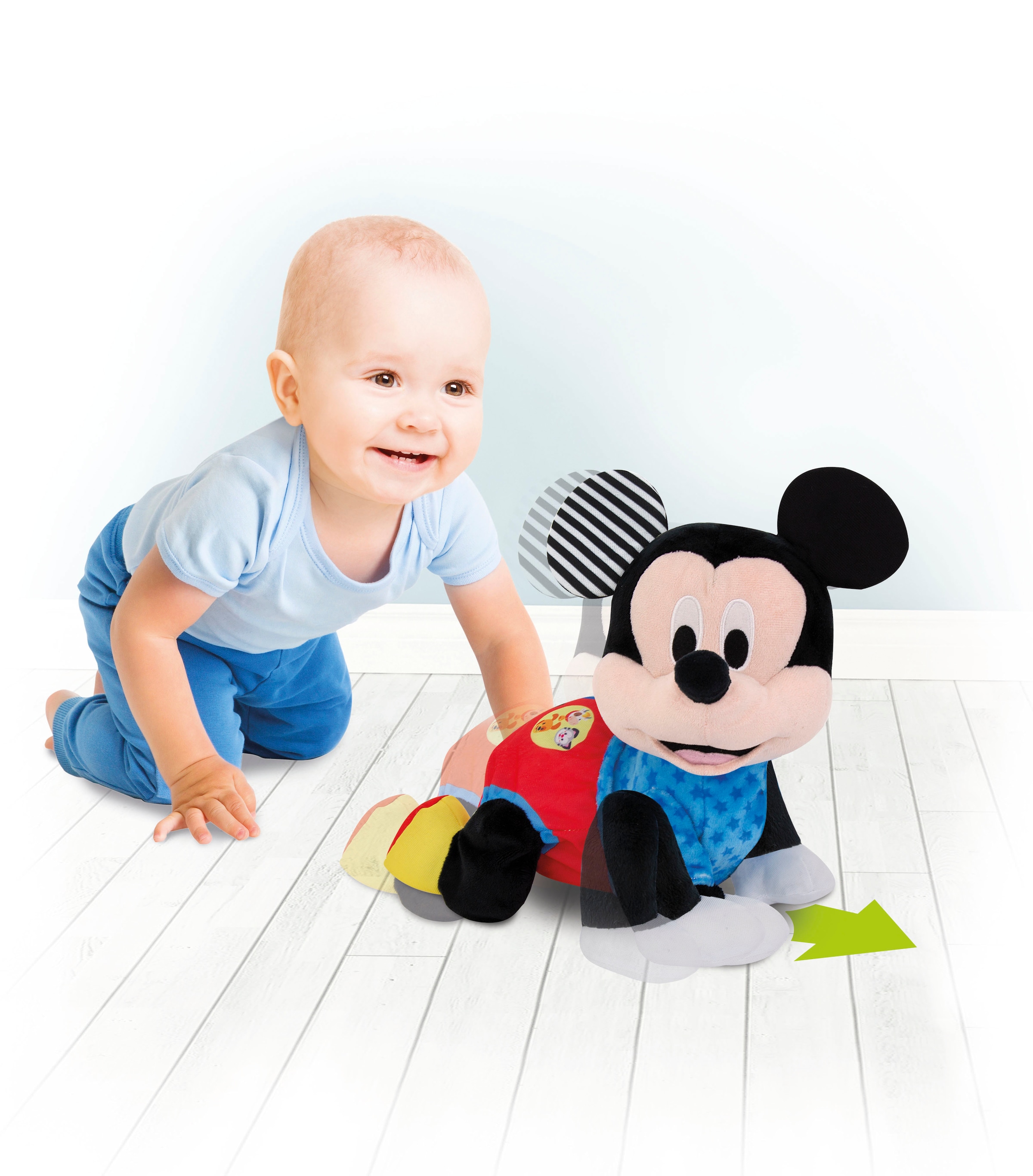 Clementoni® Plüschfigur »Disney Baby, Baby Mickey, Krabbel mit mir«, interaktiv; Made in Europe