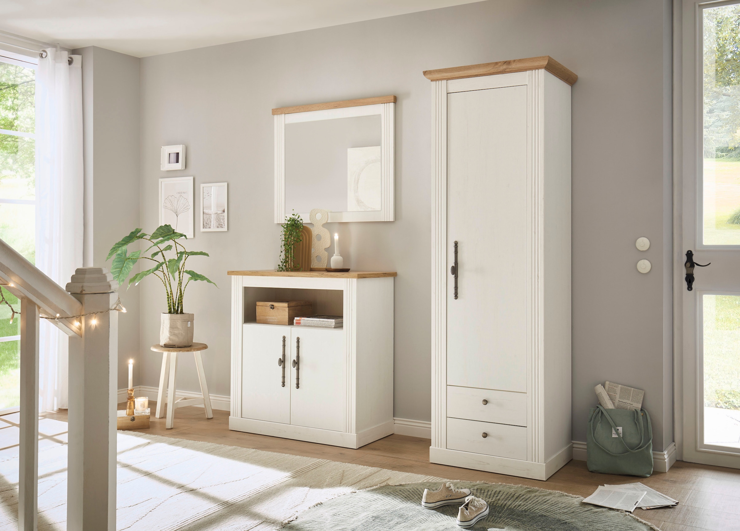 OTTO home Garderoben-Set »WESTMINSTER TOPSELLER!« Kommode, Spiegel, Garderobenschrank, 3 Stk. tlg.