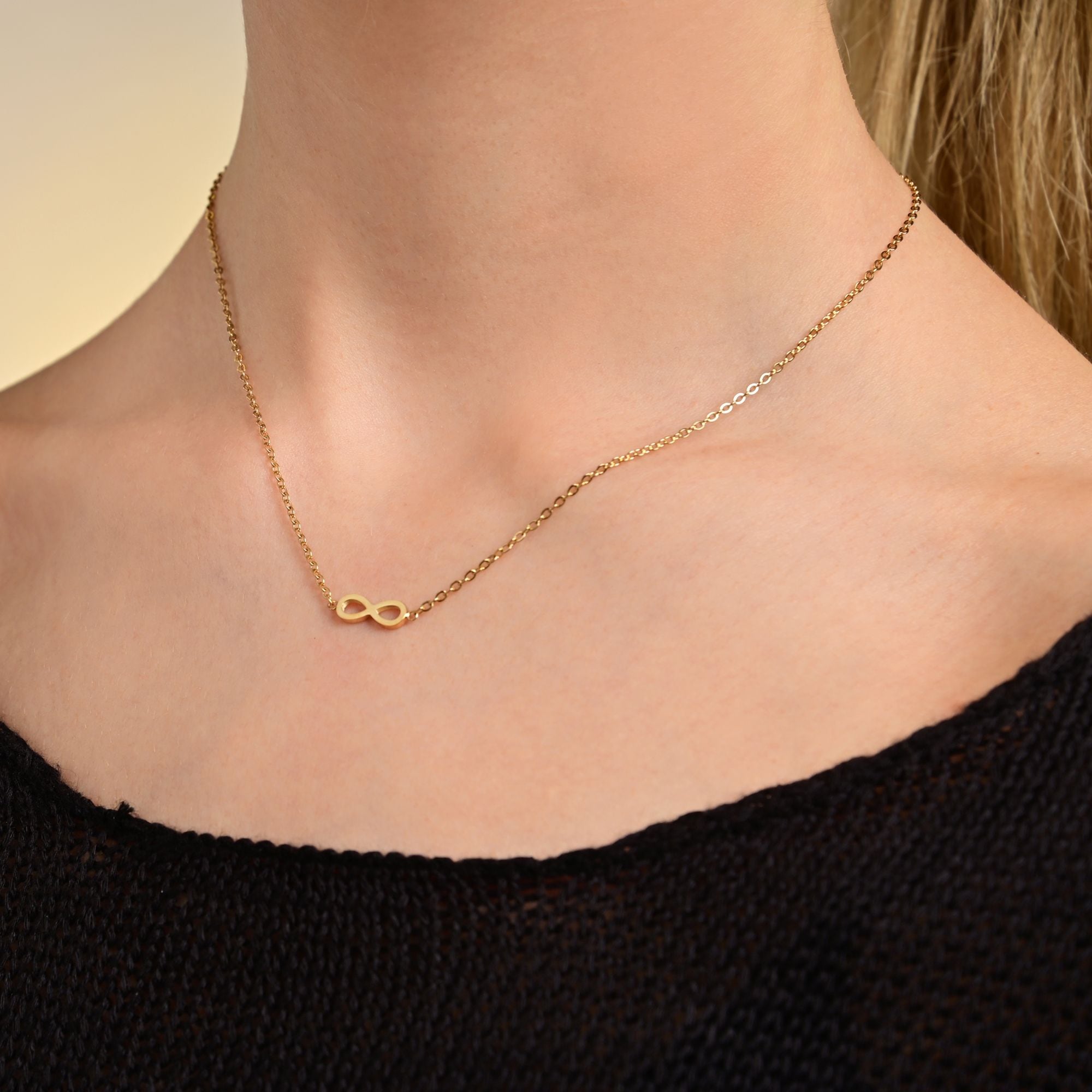 Adelia´s Gliederkette »Damen Halskette ¿ Ankerkette Unendlichkeitszeichen aus Edelstahl 43 cm«