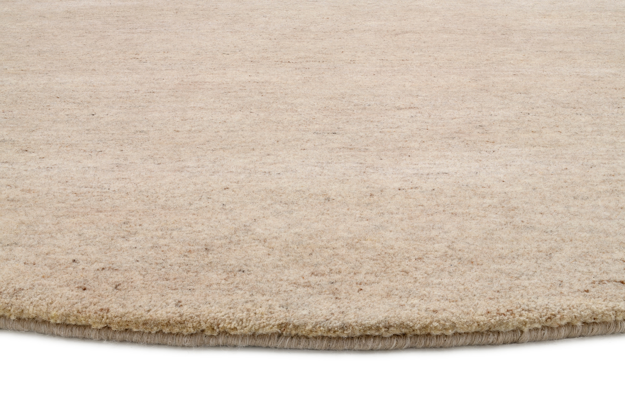 OCI DIE TEPPICHMARKE Wollteppich »ESEMPIO UNI MELANGE«, rund, 18 mm Höhe, reine Wolle, handgeknüpft, hochwertig verarbeitet, natürlich warm