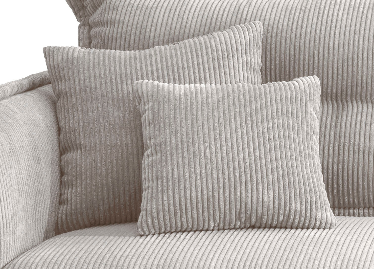 INOSIGN Ecksofa »Lazio modern und bequem, schmale Armlehnen, tolle Detailverarbeitung«, zwei verschiedene Fußfarben wählbar