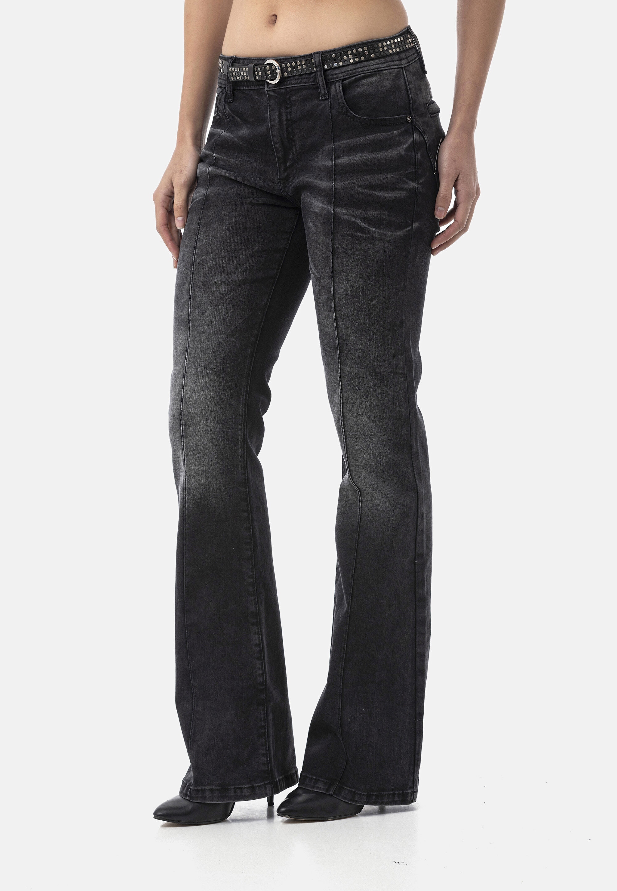 Cipo & Baxx Bootcut-Jeans »WD535« im Used Look