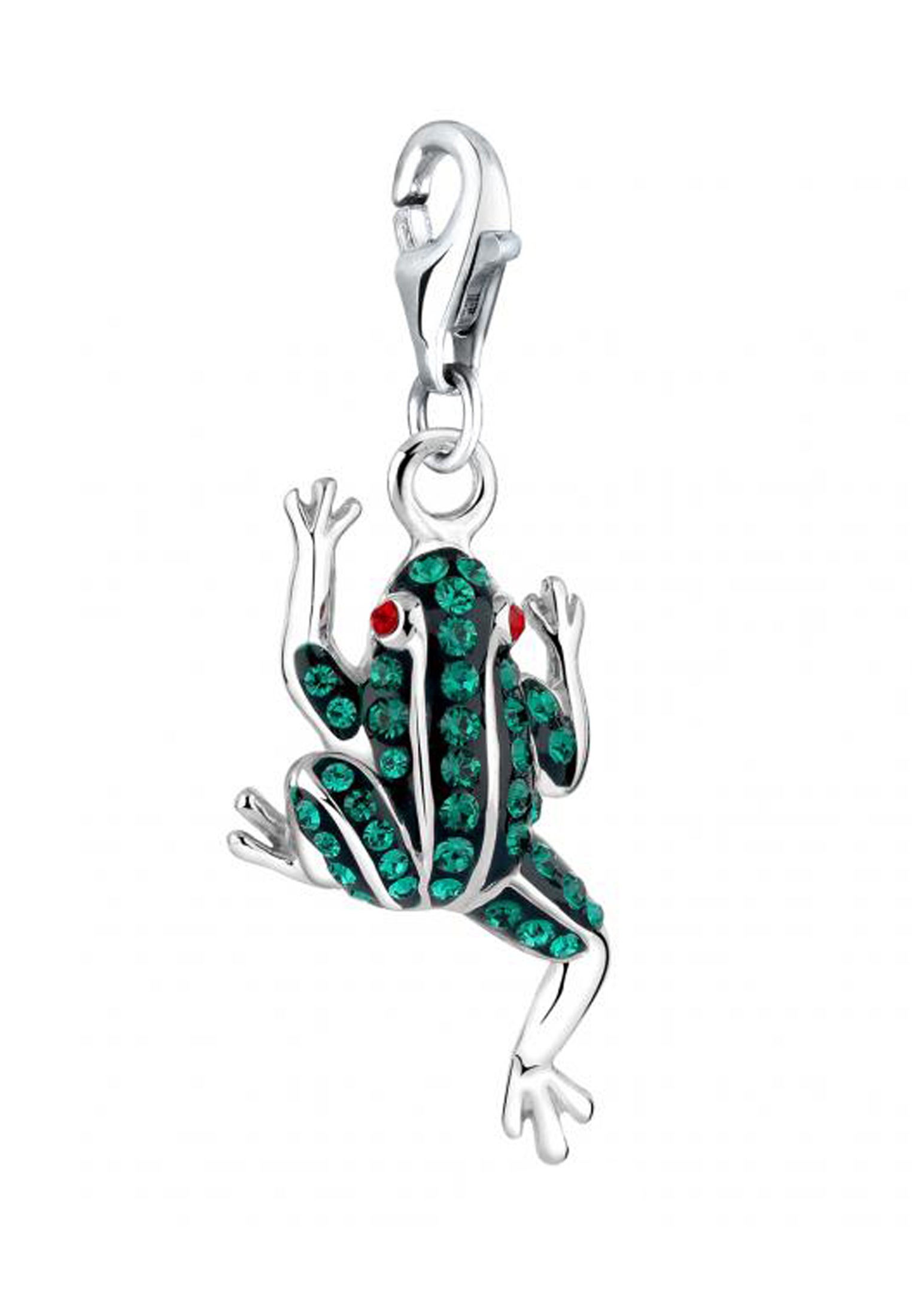 Nenalina Charm-Einhänger »Charm Anhänger Frosch Kristalle 925 Silber«