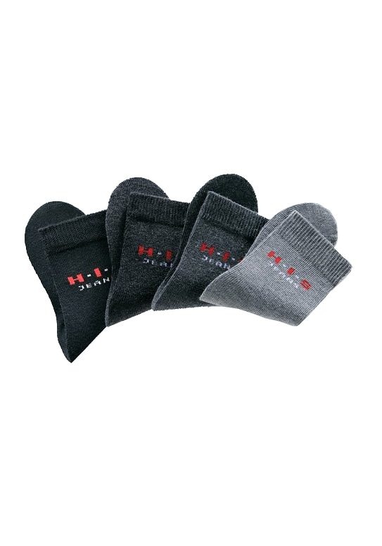 H.I.S Basicsocken, (4 Paar), mit kontrasfarbenem Logo