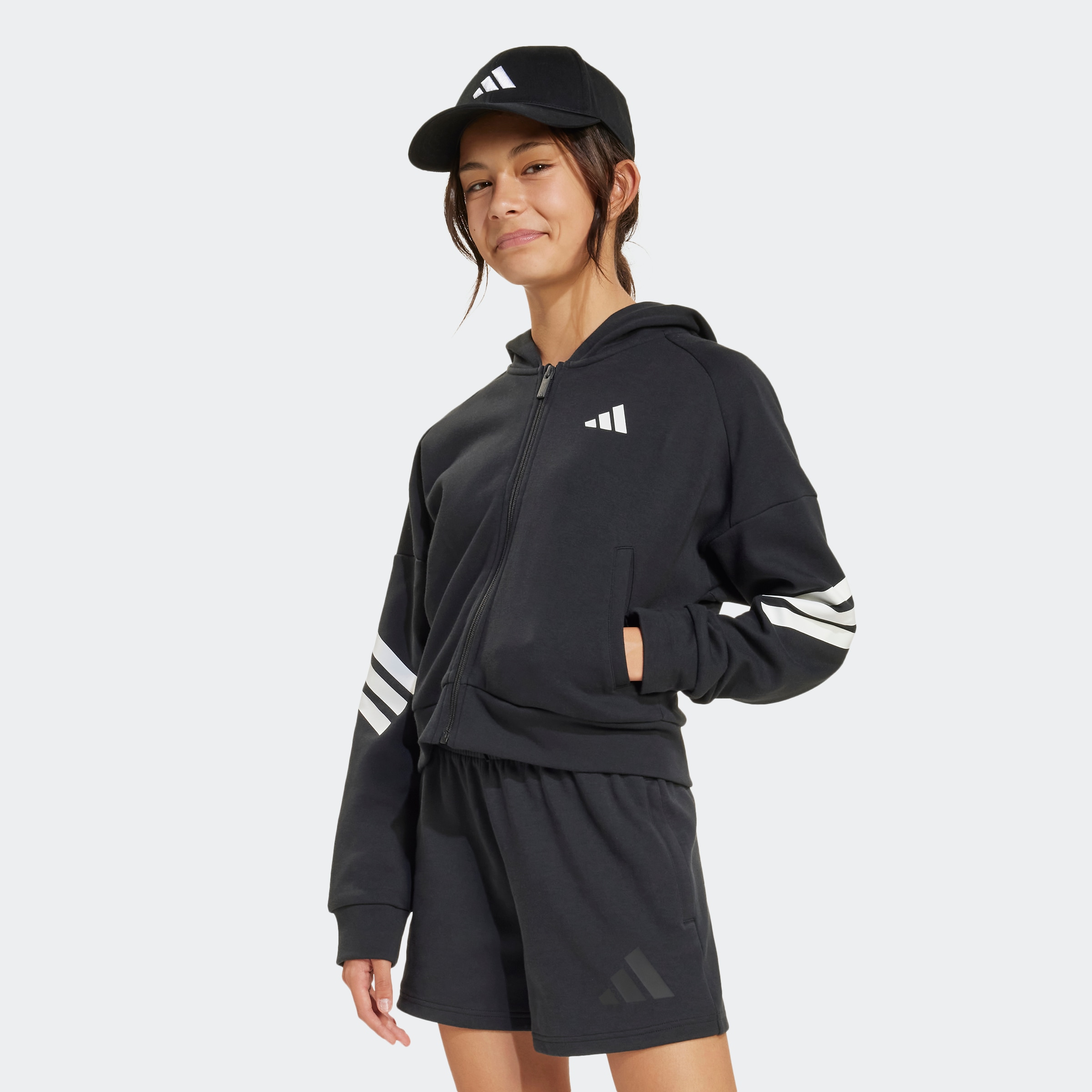 adidas Sportswear Kapuzensweatshirt »JG FI 3S FZ«