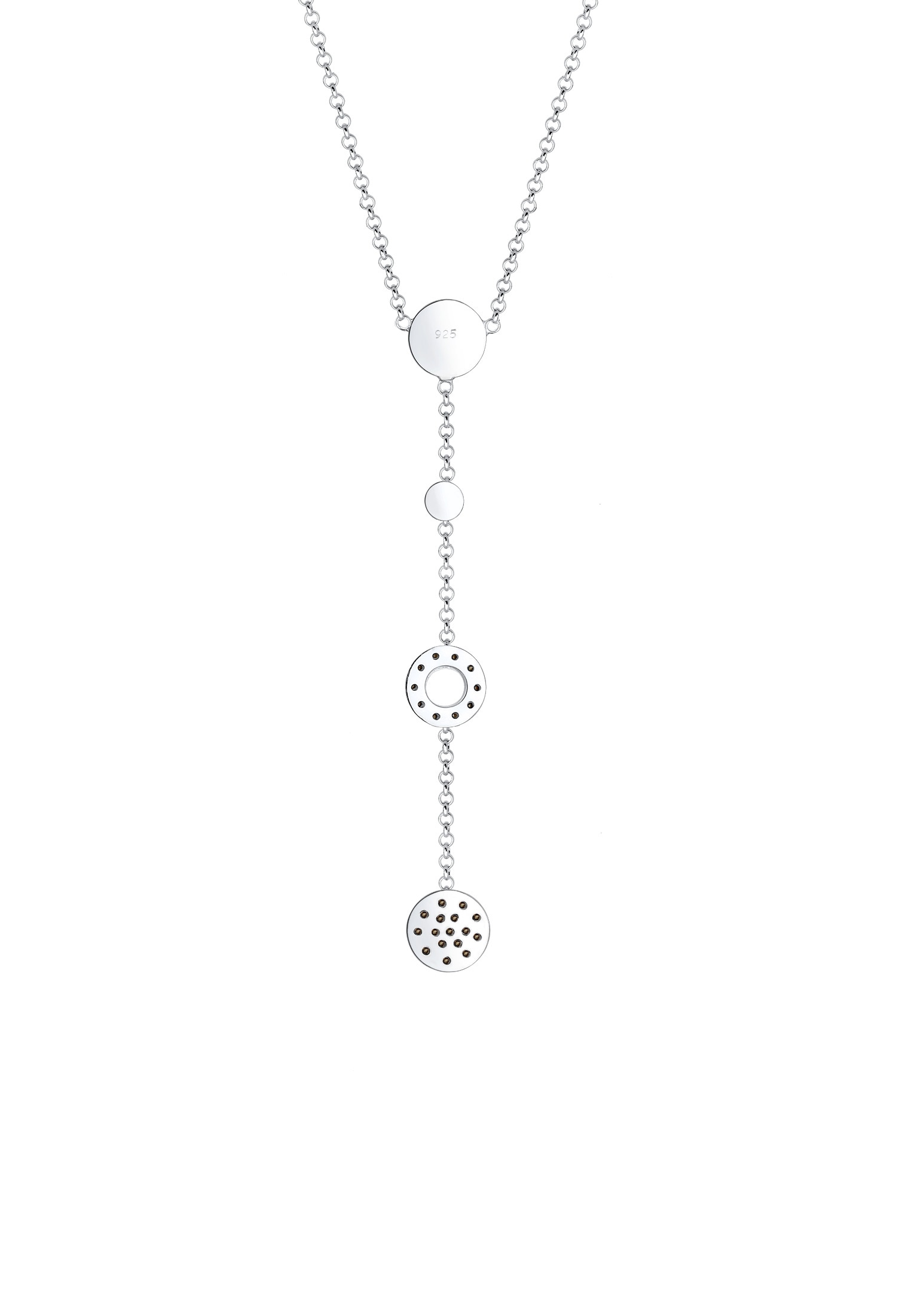 Elli Silberkette »Halskette Kreis Glas Kristalle Weiß 925 Sterling Silber«